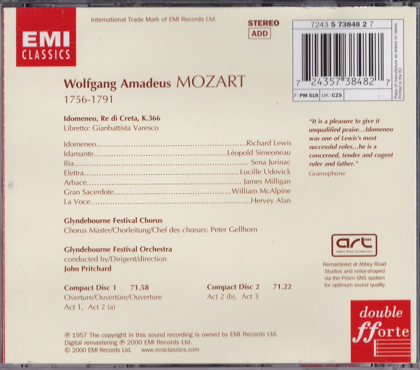 Mozart - Idomeneo (2000) 2xCD album