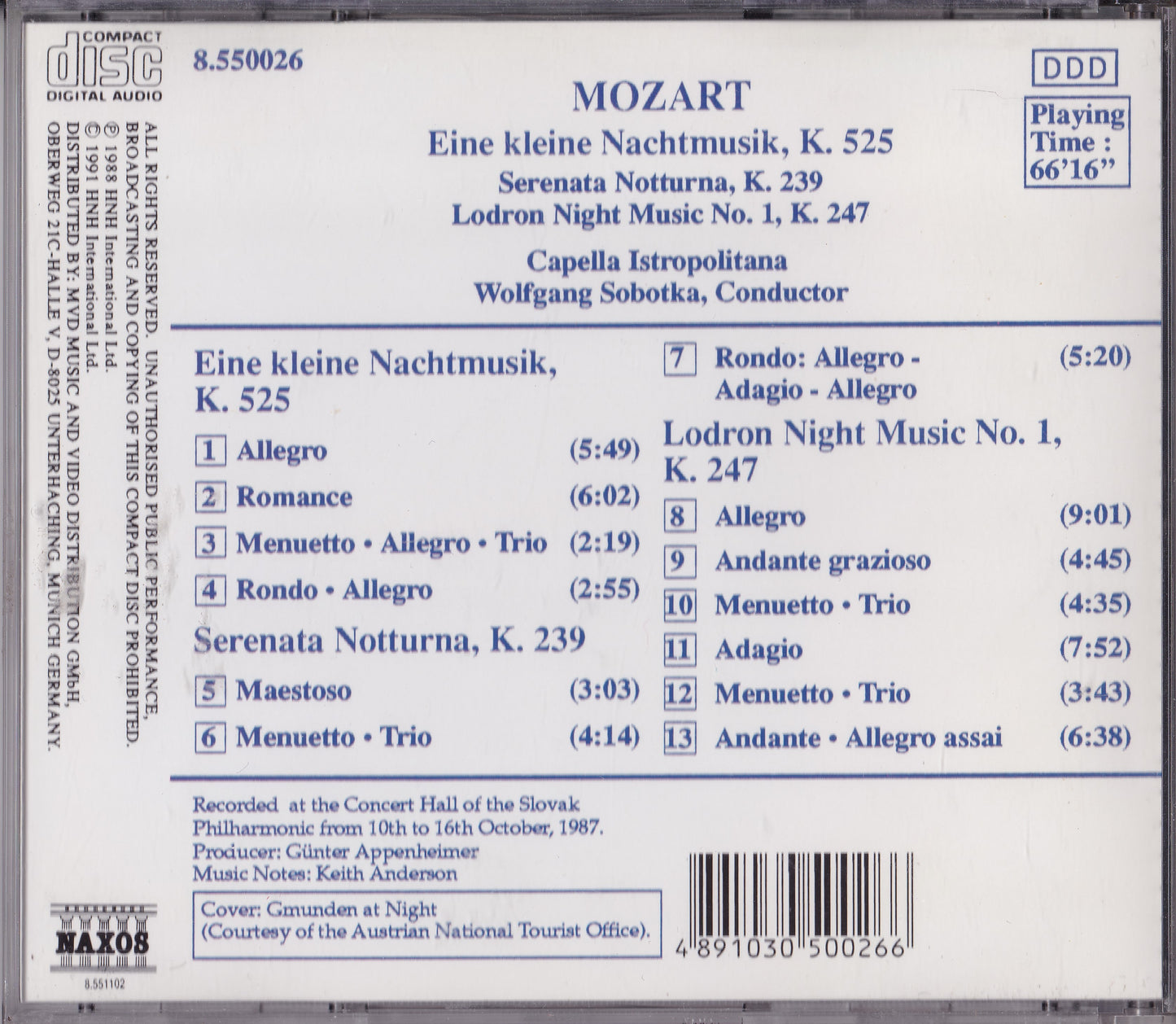 Mozart - Eine Kleine Nachtmusik (1991) CD album