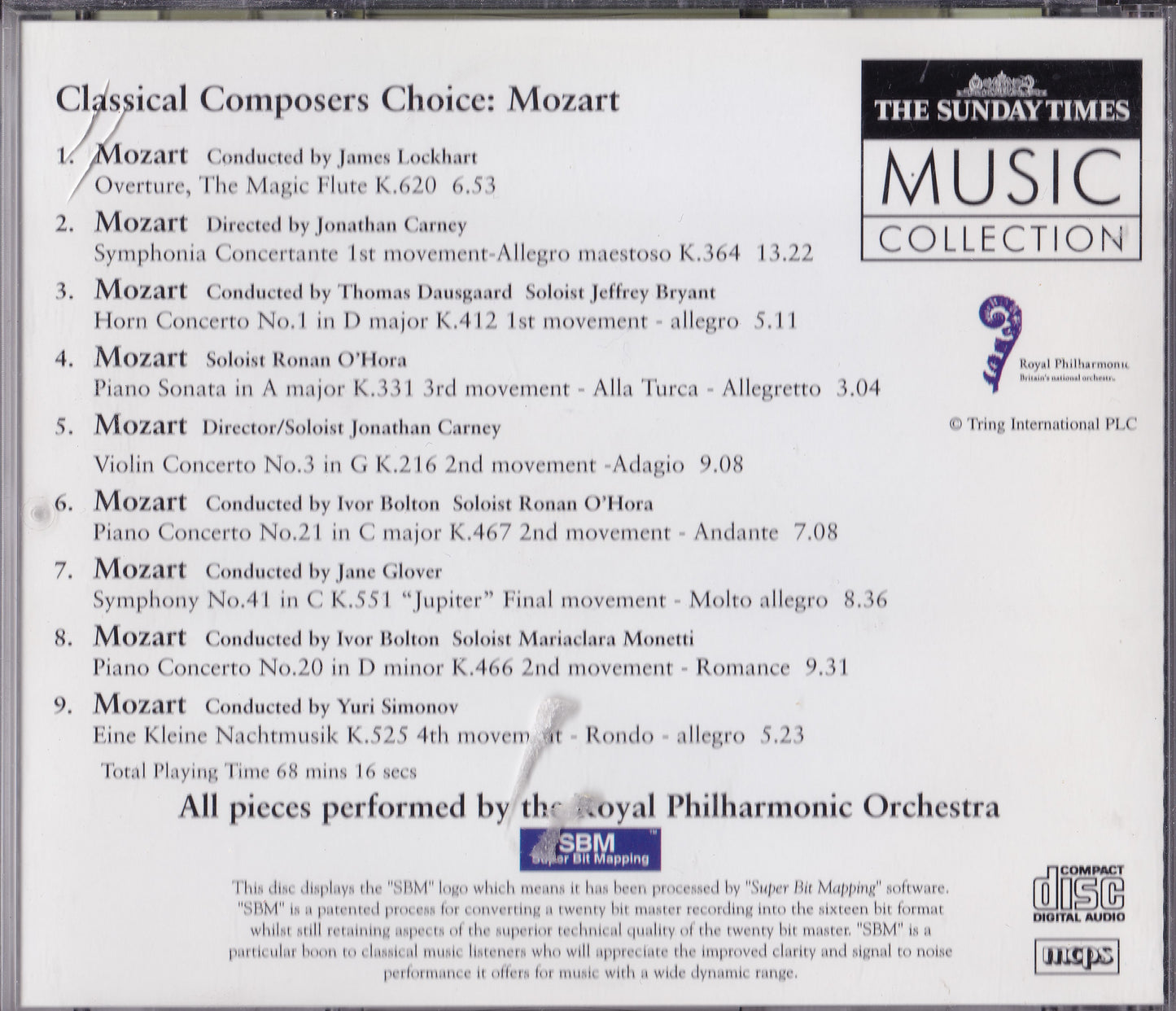 Classical Composers Choice No. 1: Mozart CD album