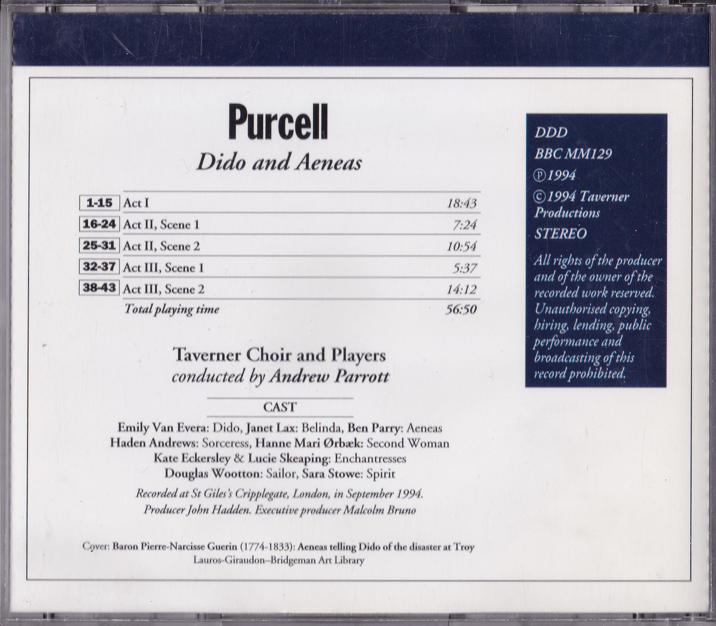 Purcell - Dido & Aeneas (1994) CD album