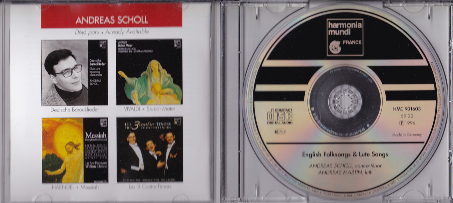 Andreas Scholl - English Folksongs & Lute Songs CD album