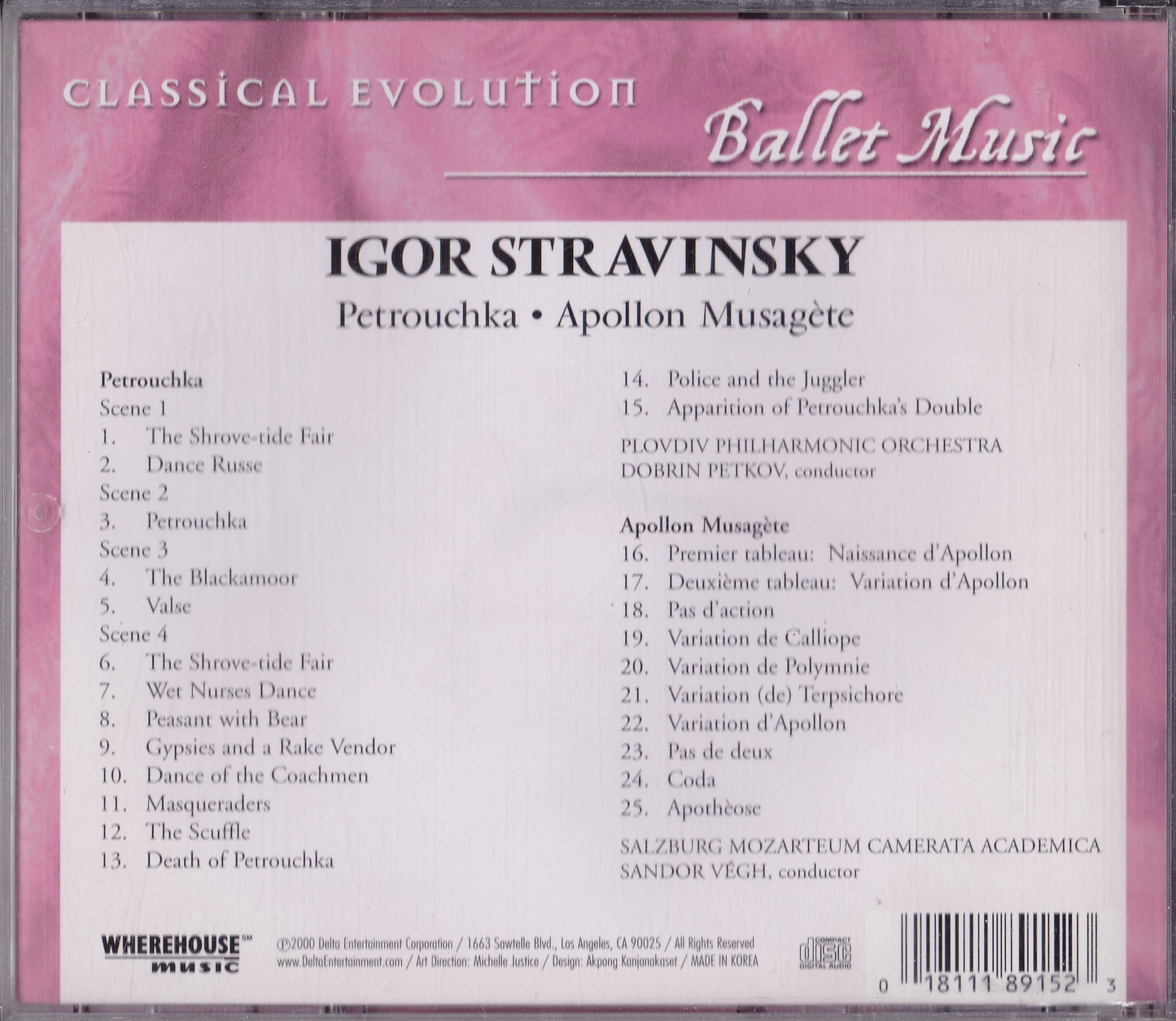 Stravinsky - Ballet Music: Petrouchka/Apollon Musagete (2000) CD album