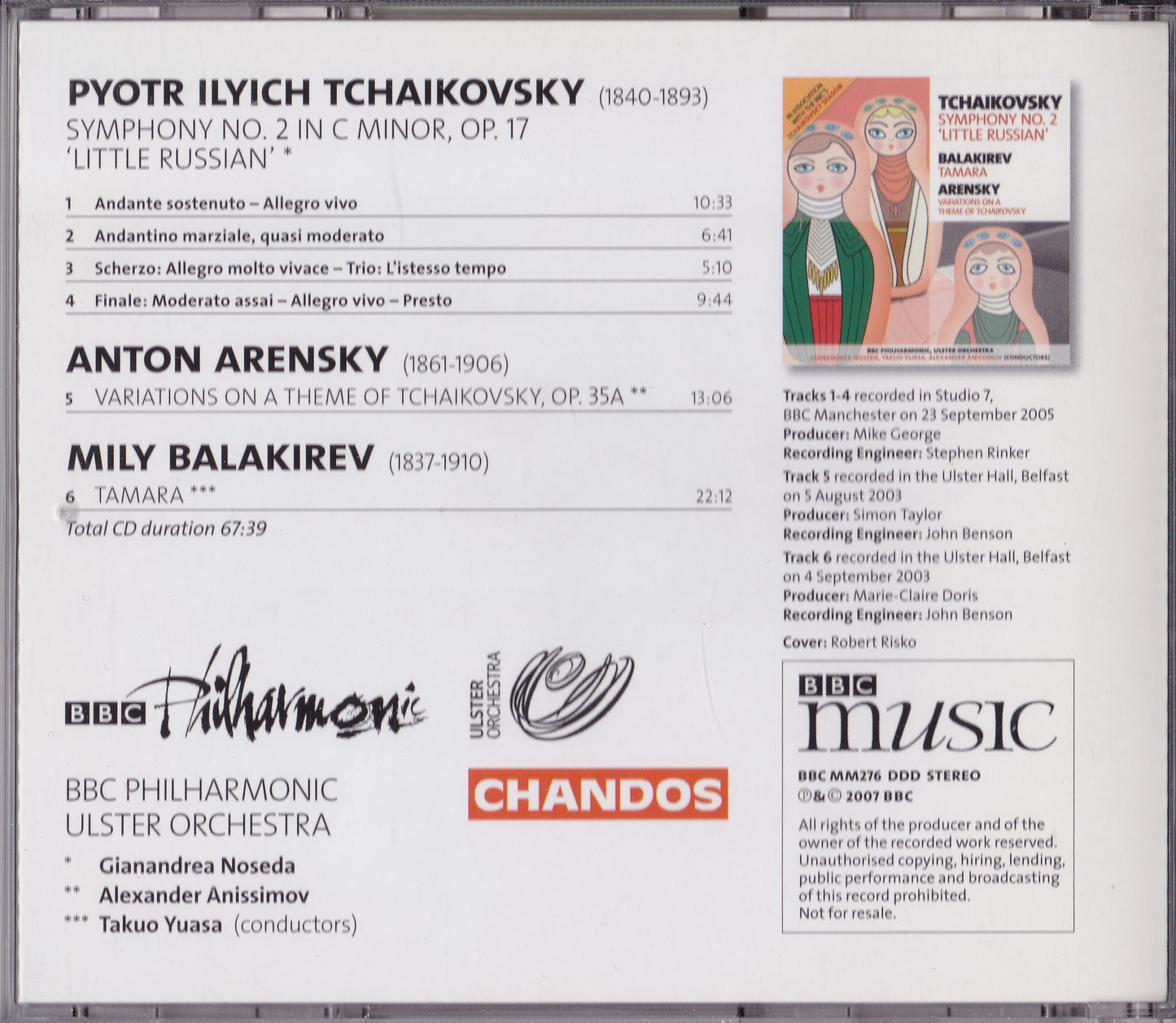 Tchaikovsky - Symphony No. 2 'Little Russian' (2006) CD album