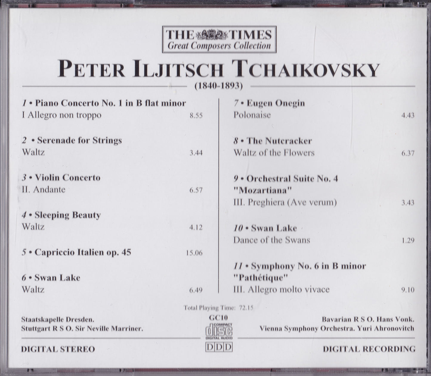 Tchaikovsky - Times Great Composers Collection (1998) CD album