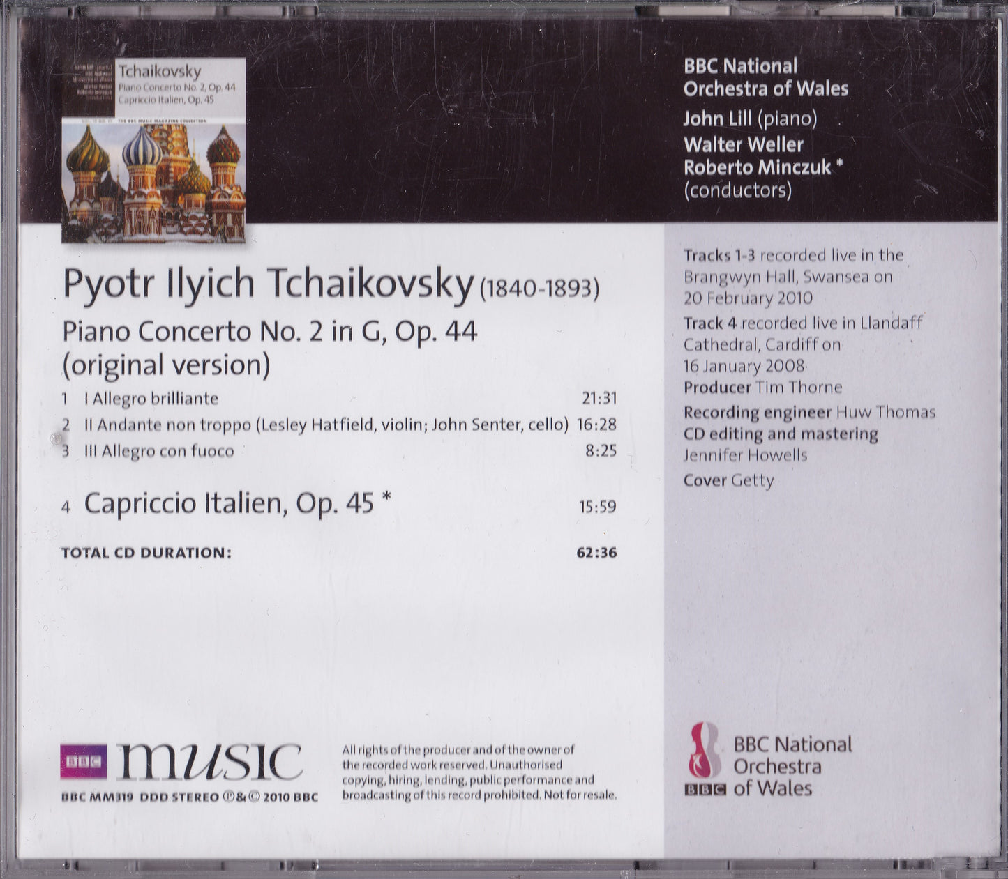 Tchaikovsky - Piano Concerto No.2, Capriccio Italien CD album