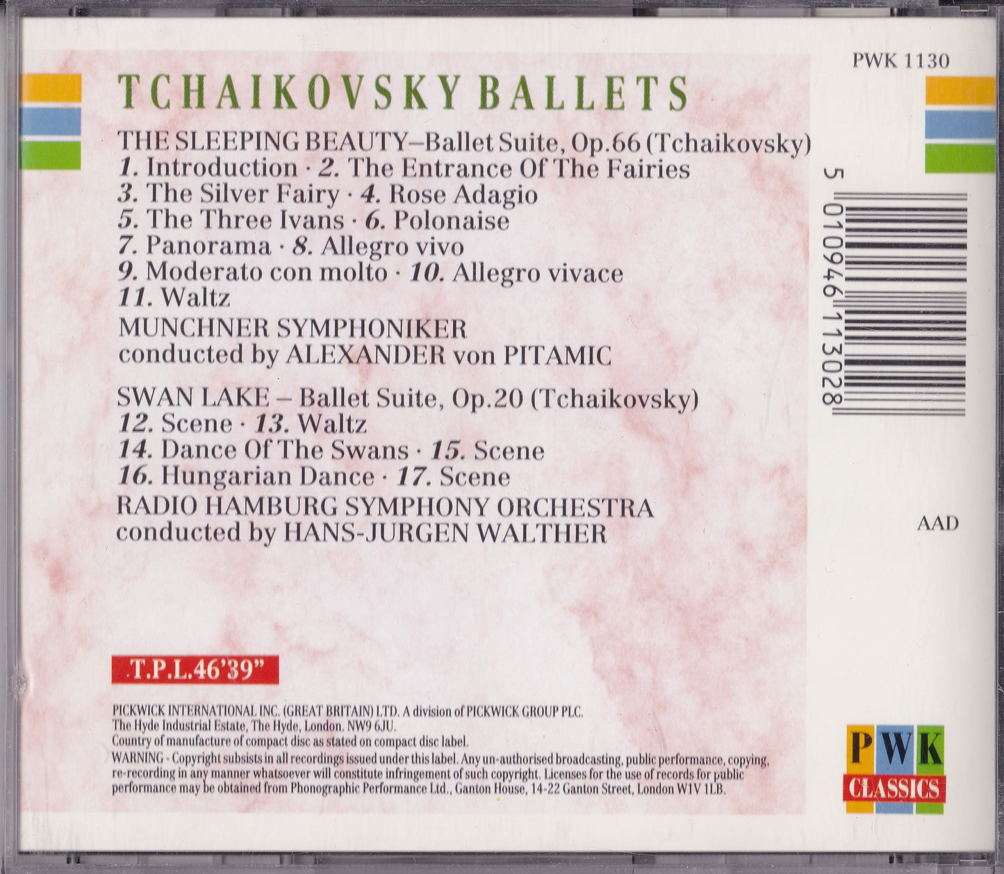 Tchaikovsky ‎– Tchaikovsky Ballets (1990) CD album