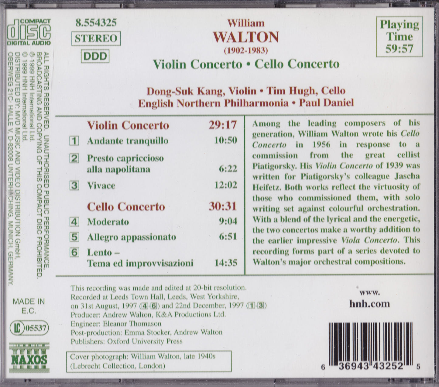 Walton - Violin Concerto • Cello Concerto (1999) CD album