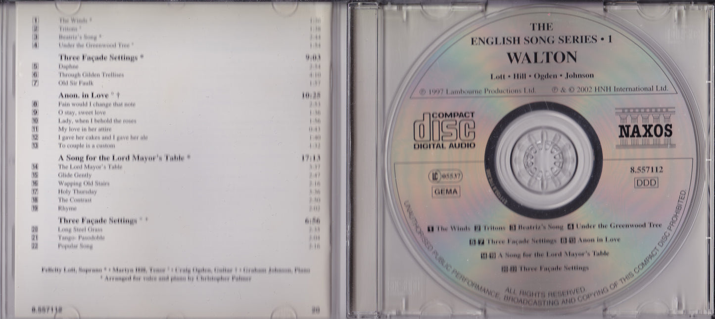 Walton - English Song Series 1 (2002) CD album