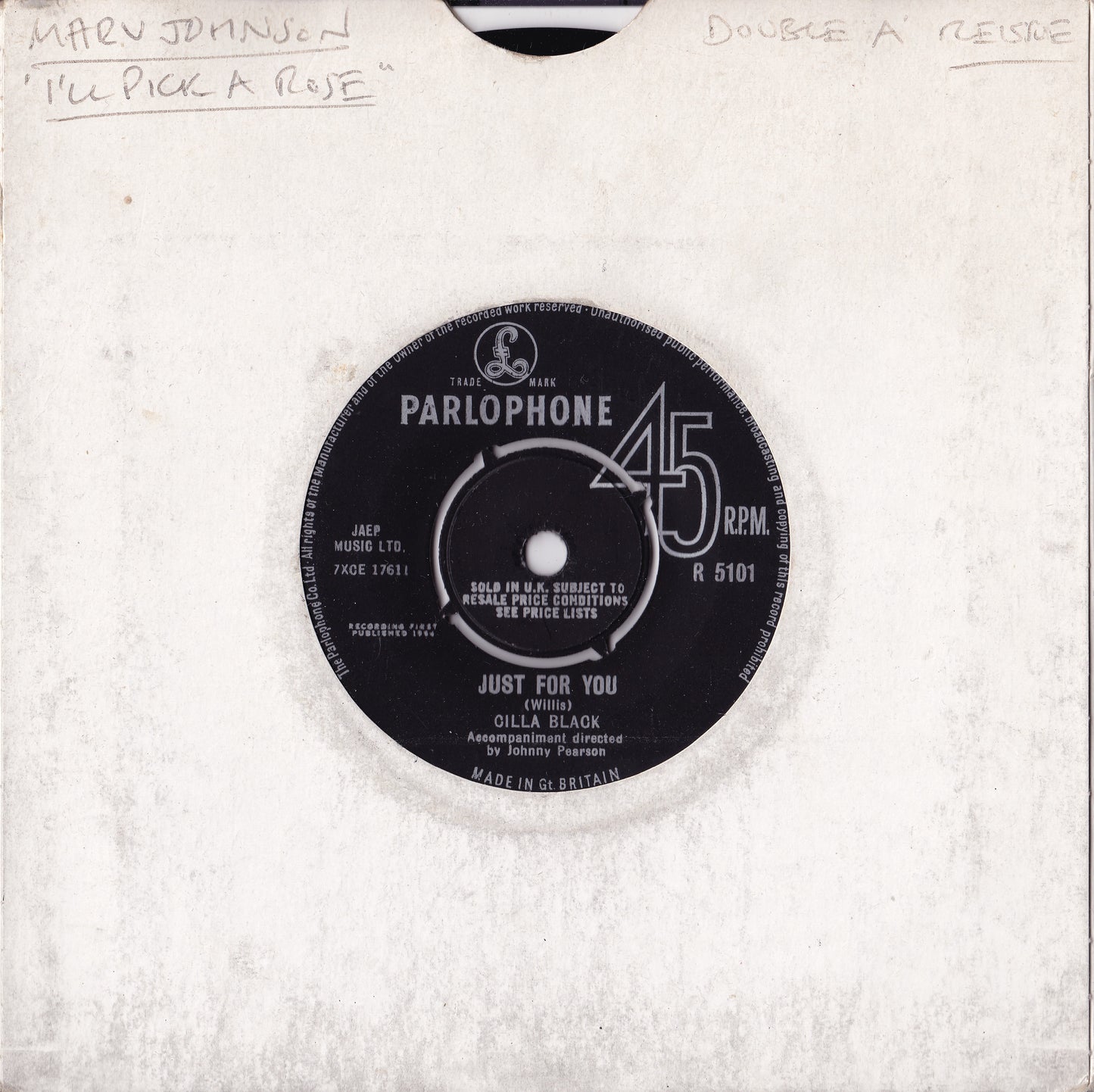 Cilla Black ‎– Anyone Who Had A Heart (Parlophone 1964) 7" vinyl single VG/-