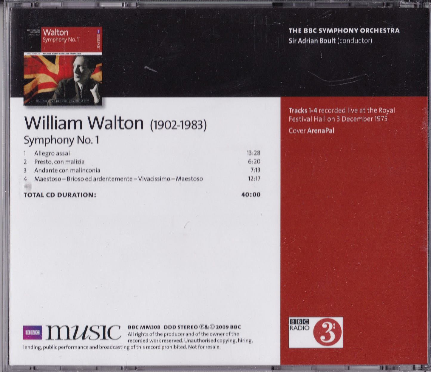 Walton, Boult - Symphony No. 1 (2009) CD album