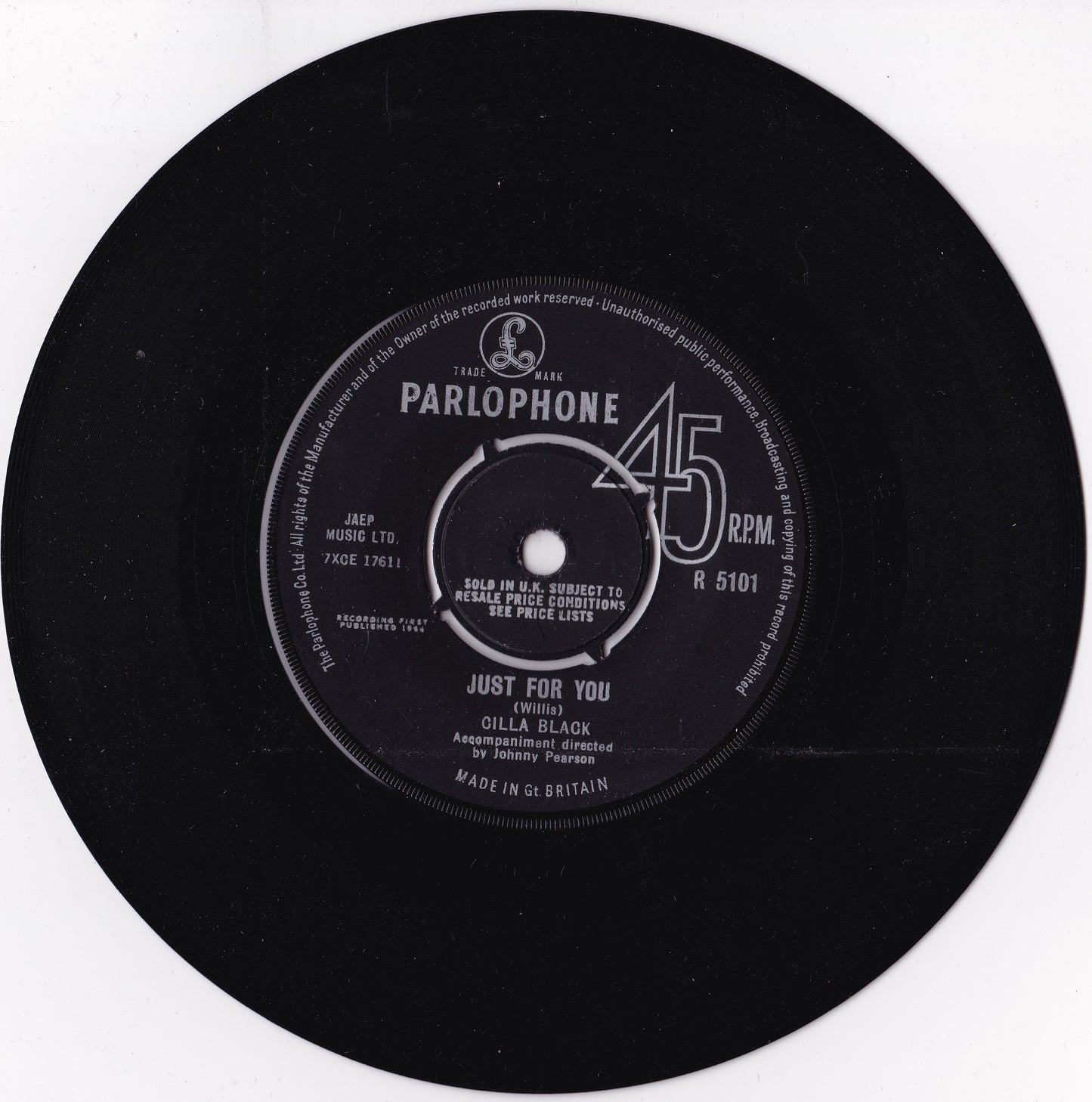 Cilla Black ‎– Anyone Who Had A Heart (Parlophone 1964) 7" vinyl single VG/-