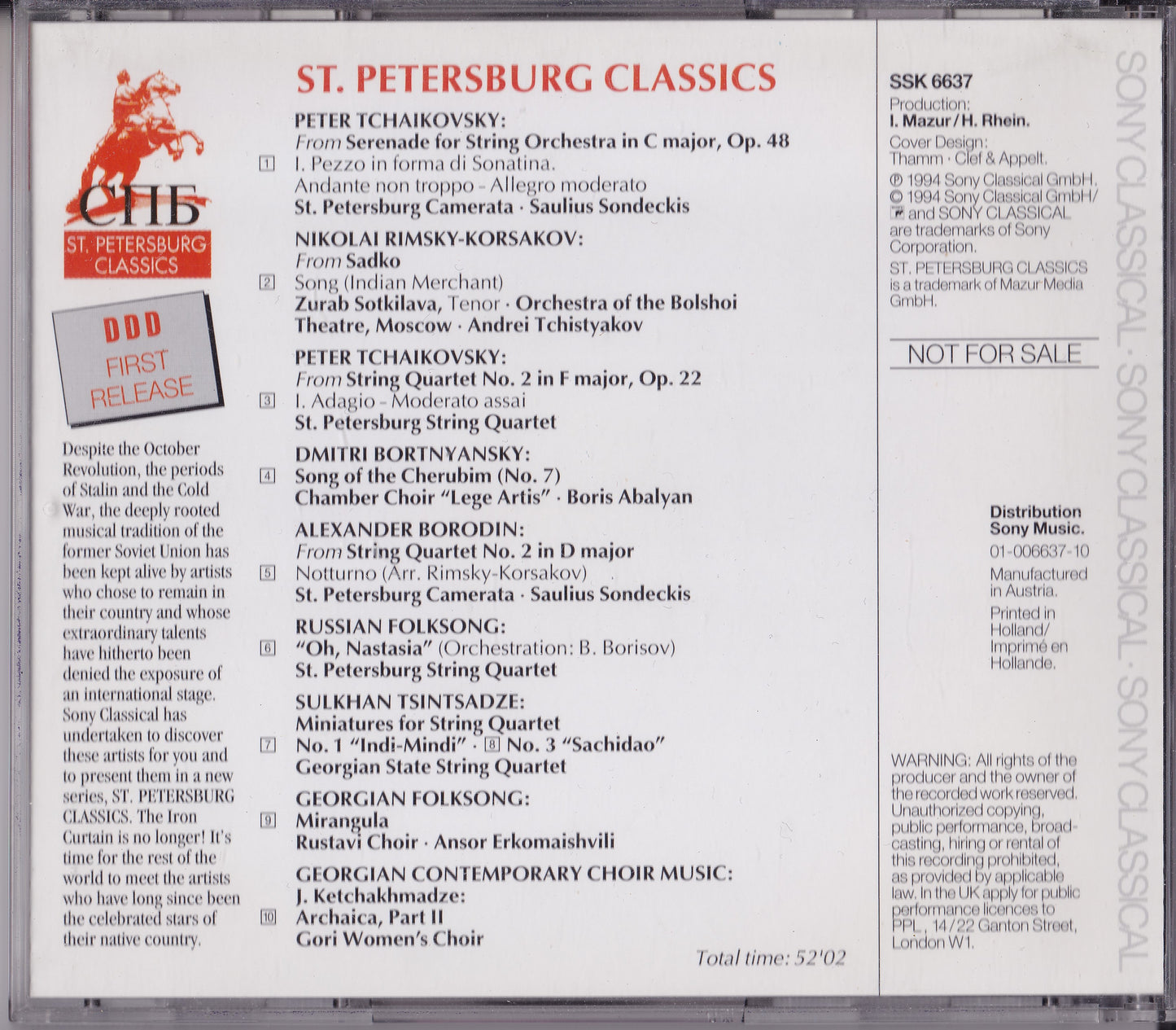 Various ‎– St. Petersburg Classics: A Taste Of Things To Come (1994) CD album