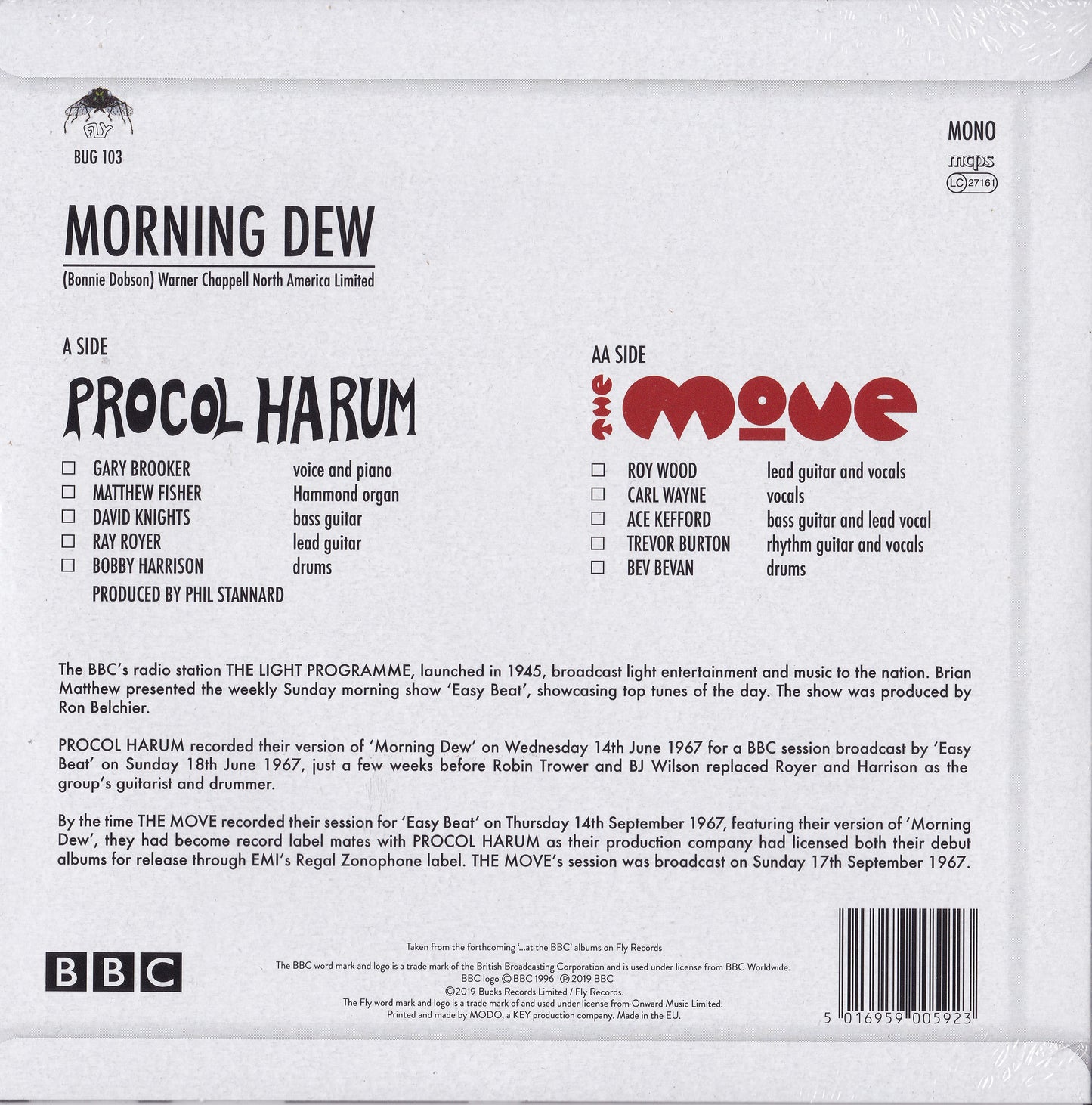 Procol Harum / The Move - Morning Dew (2019) 7" vinyl single RSD P/S New