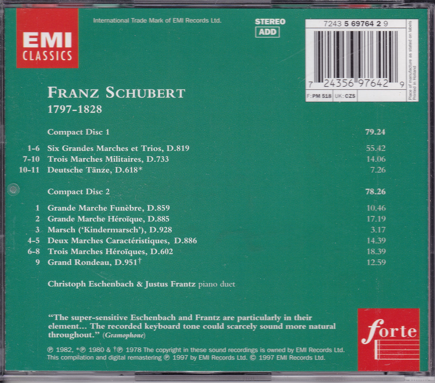 Franz Schubert - Schubert: Music for Piano Duet, Vol. 1 (1997) 2xCD album