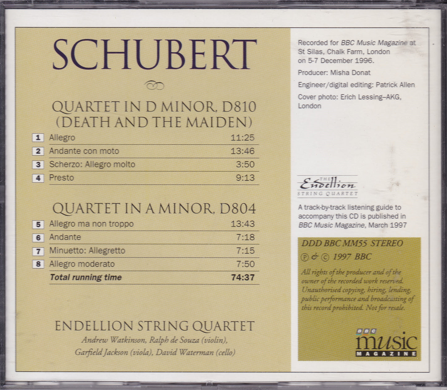 Schubert - Death And The Maiden & Rosamunde Quartets CD album