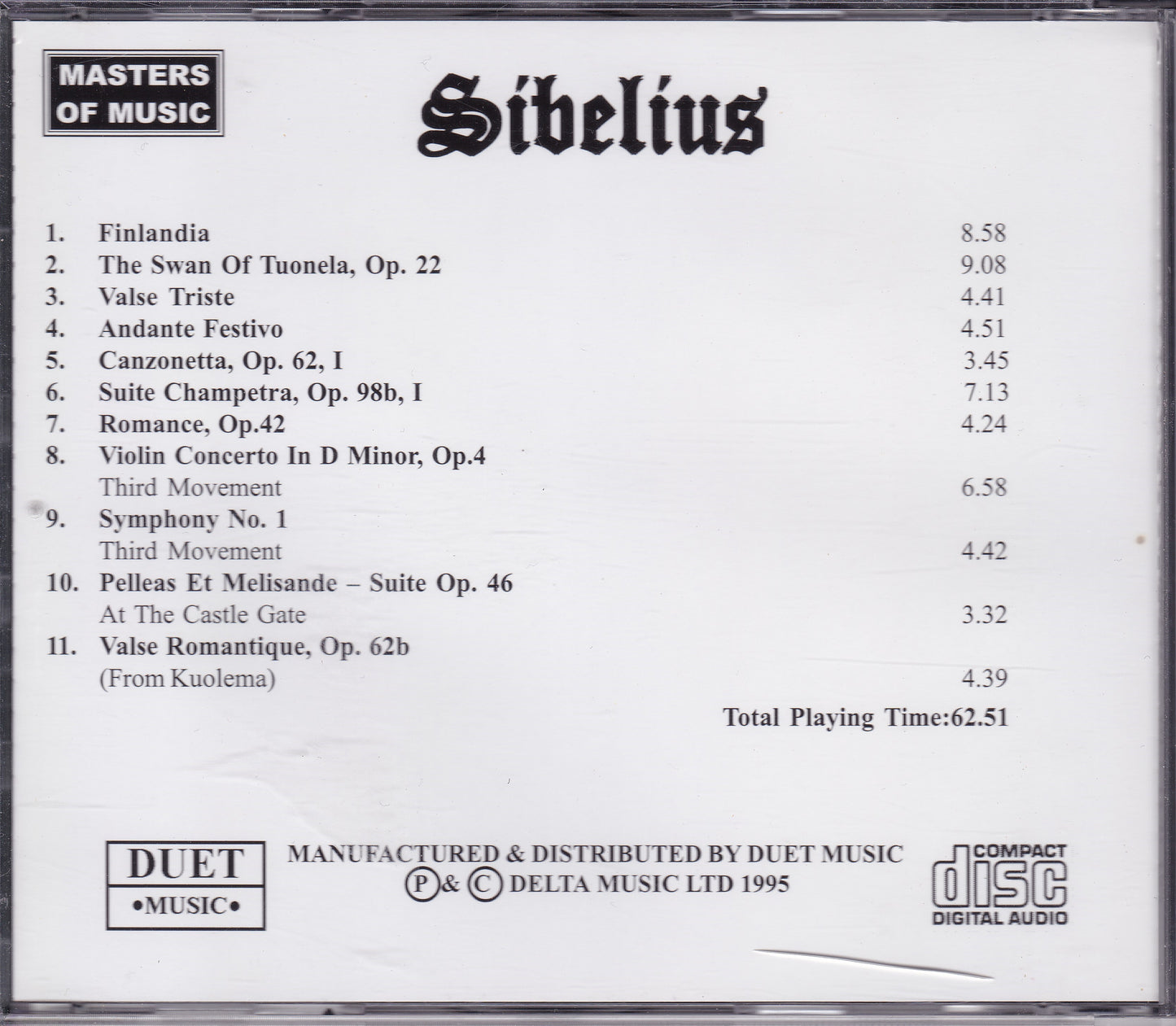 Sibelius ‎– Sibelius (1995) CD album