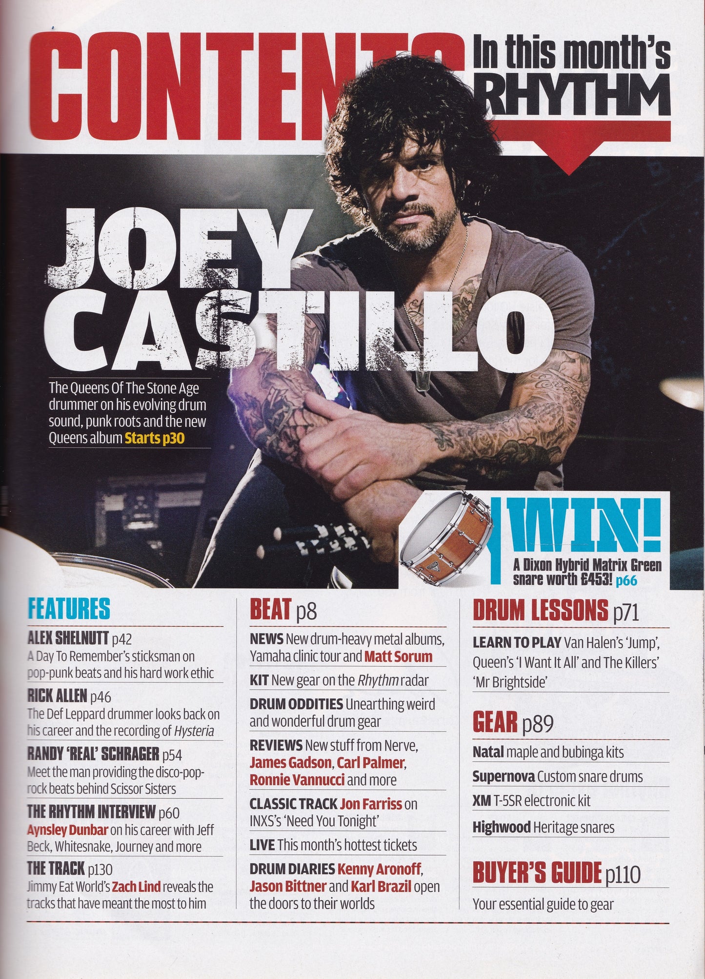 Rhythm Magazine - September 2011 - Joey Castillo, Aynsley Dunbar, Drums