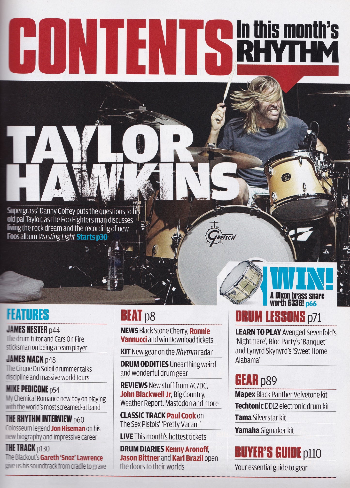 Rhythm Magazine - June 2011 - Taylor Hawkins, Mike Pedicone, Drums