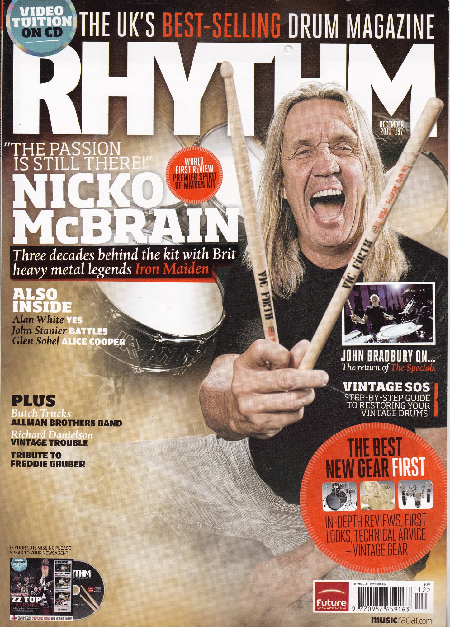 Rhythm Magazine - December 2011 - Nicko McBrain, Alan White, Drums