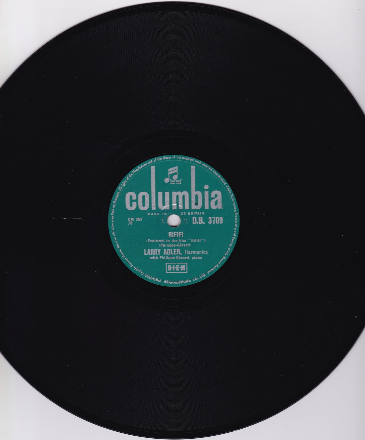 Larry Adler – Malagueña / Rififi (Columbia 1956) 10" shellac 78 VG/G+