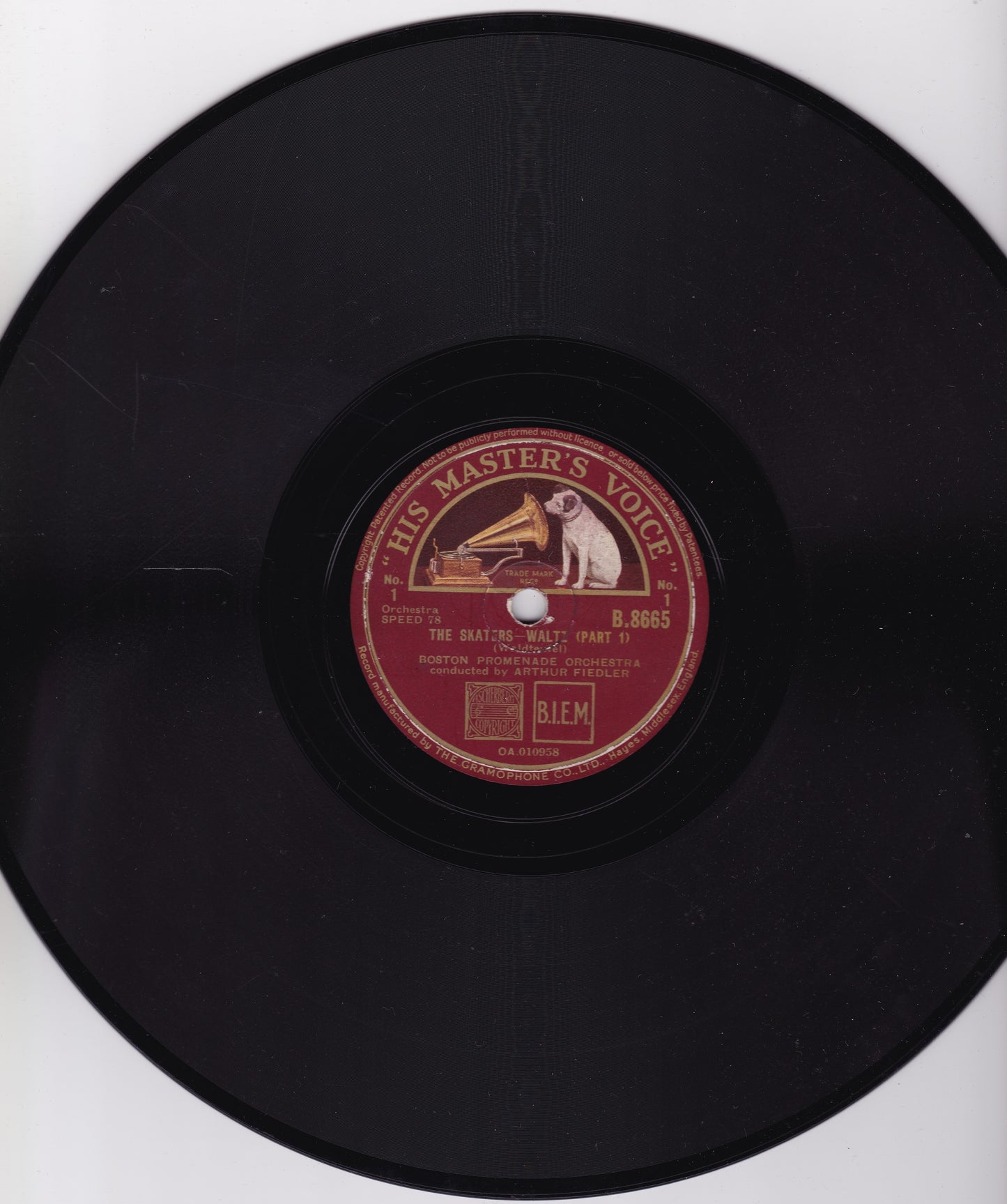 Boston Promenade Orchestra - The Skaters (1937) 10" shellac VG/-