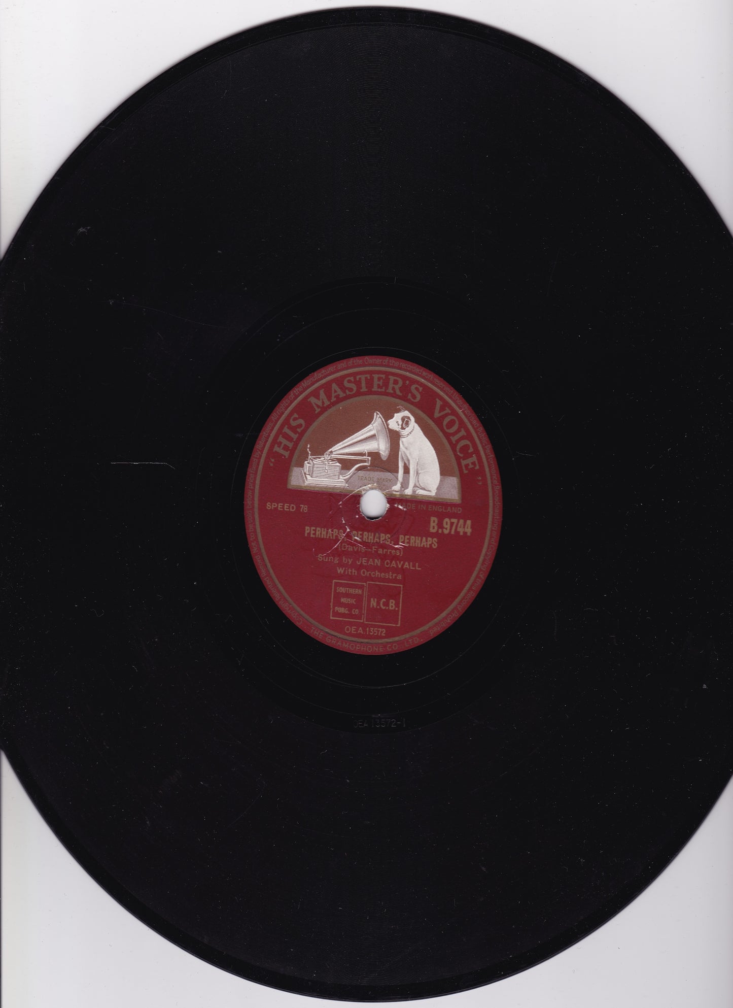 Jean Cavall – Clopin Clopant / Perhaps, Perhaps, Perhaps (HMV) 10" shellac VG/VG