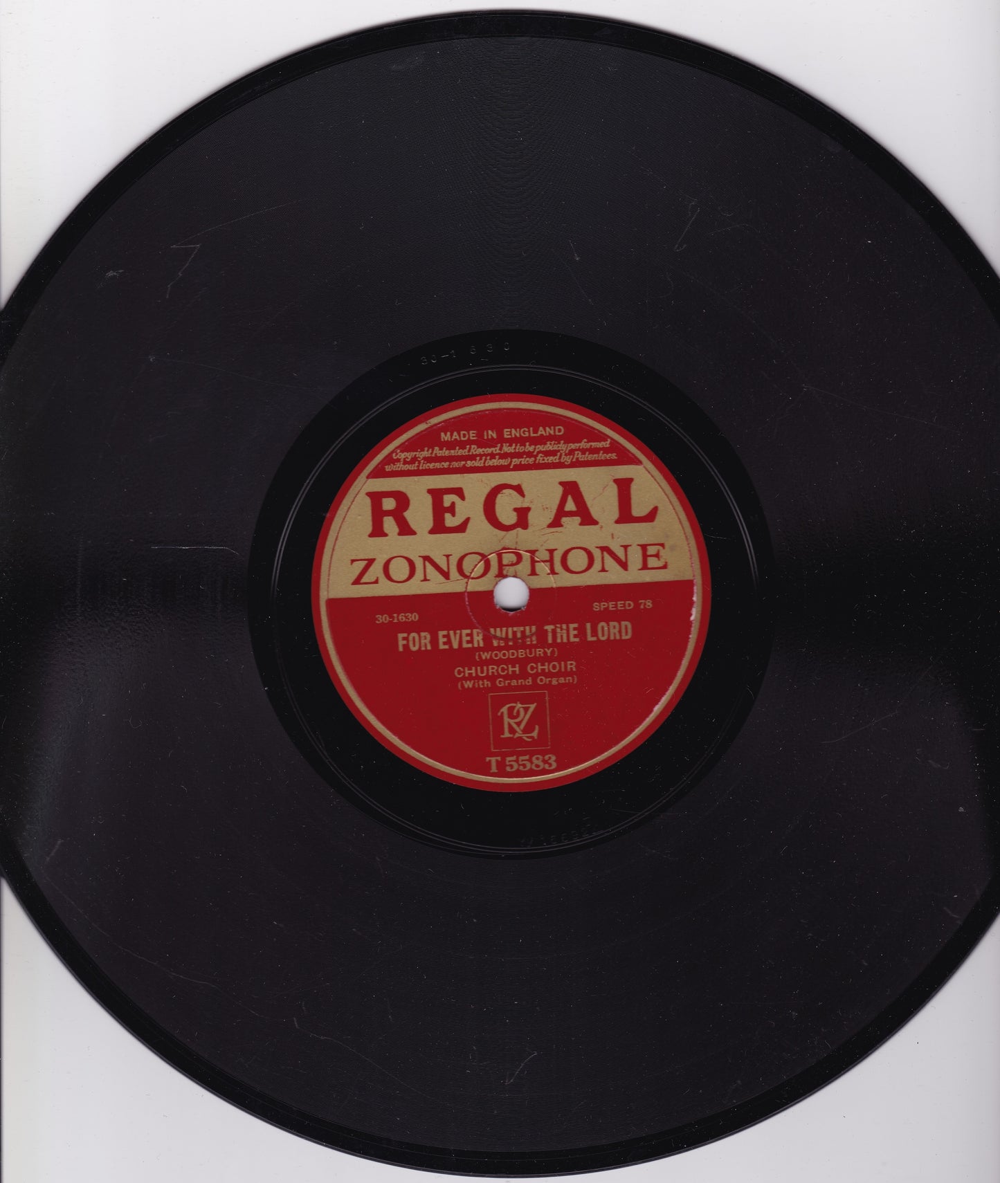 Church Choir - For Ever With The Lord (Regal Zonophone) 10" shellac VG/-