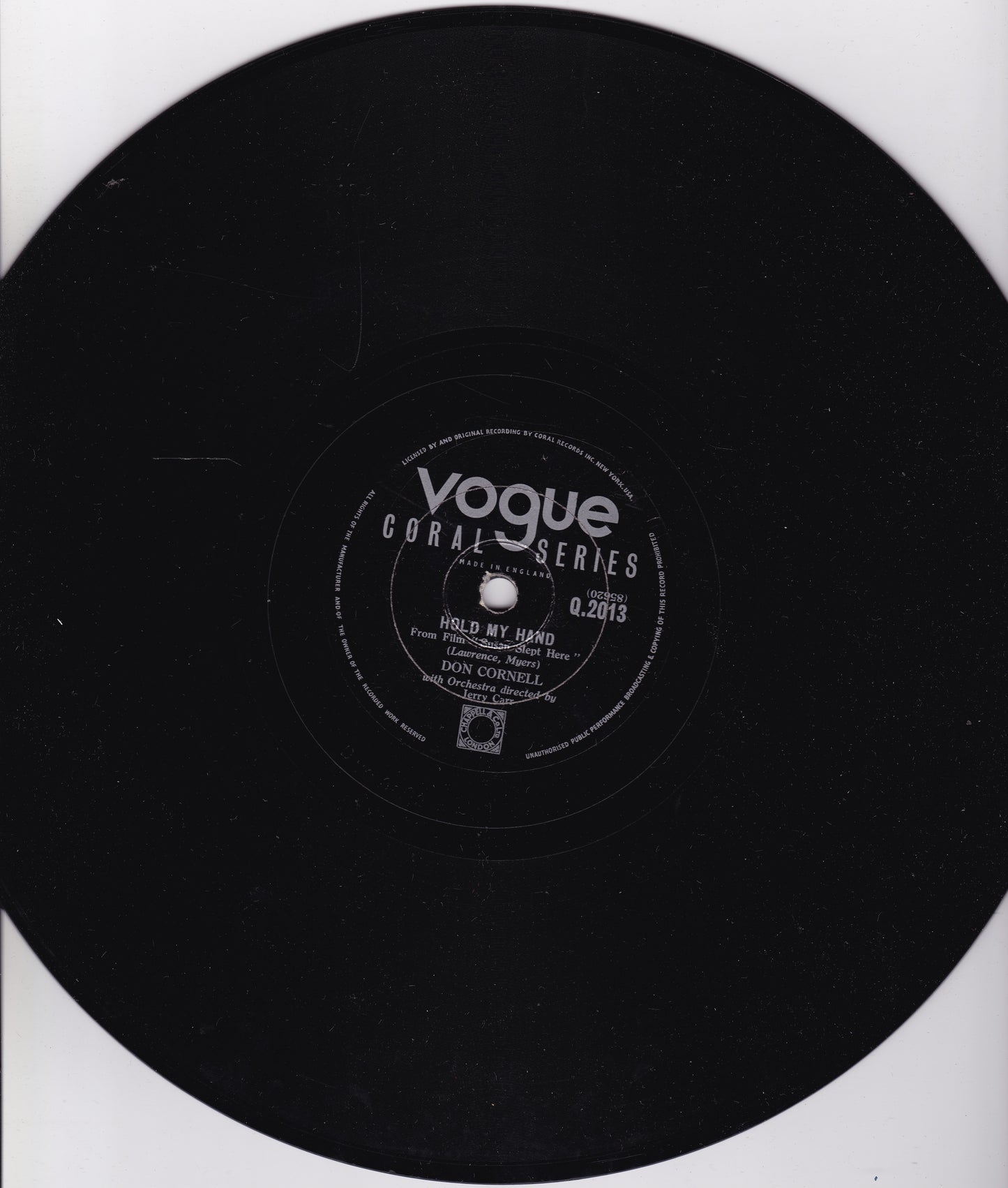 Don Cornell - I'm Blessed / Hold My Hand (Vogue 1954) 10" shellac VG/-