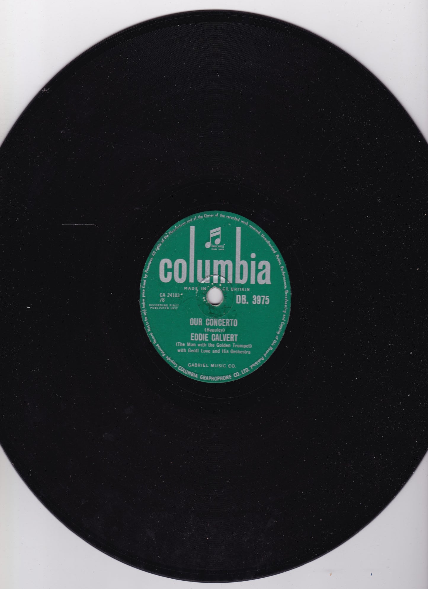 Eddie Calvert - Our Concerto / Forgotten Dreams (Columbia) 10" shellac VG/G+