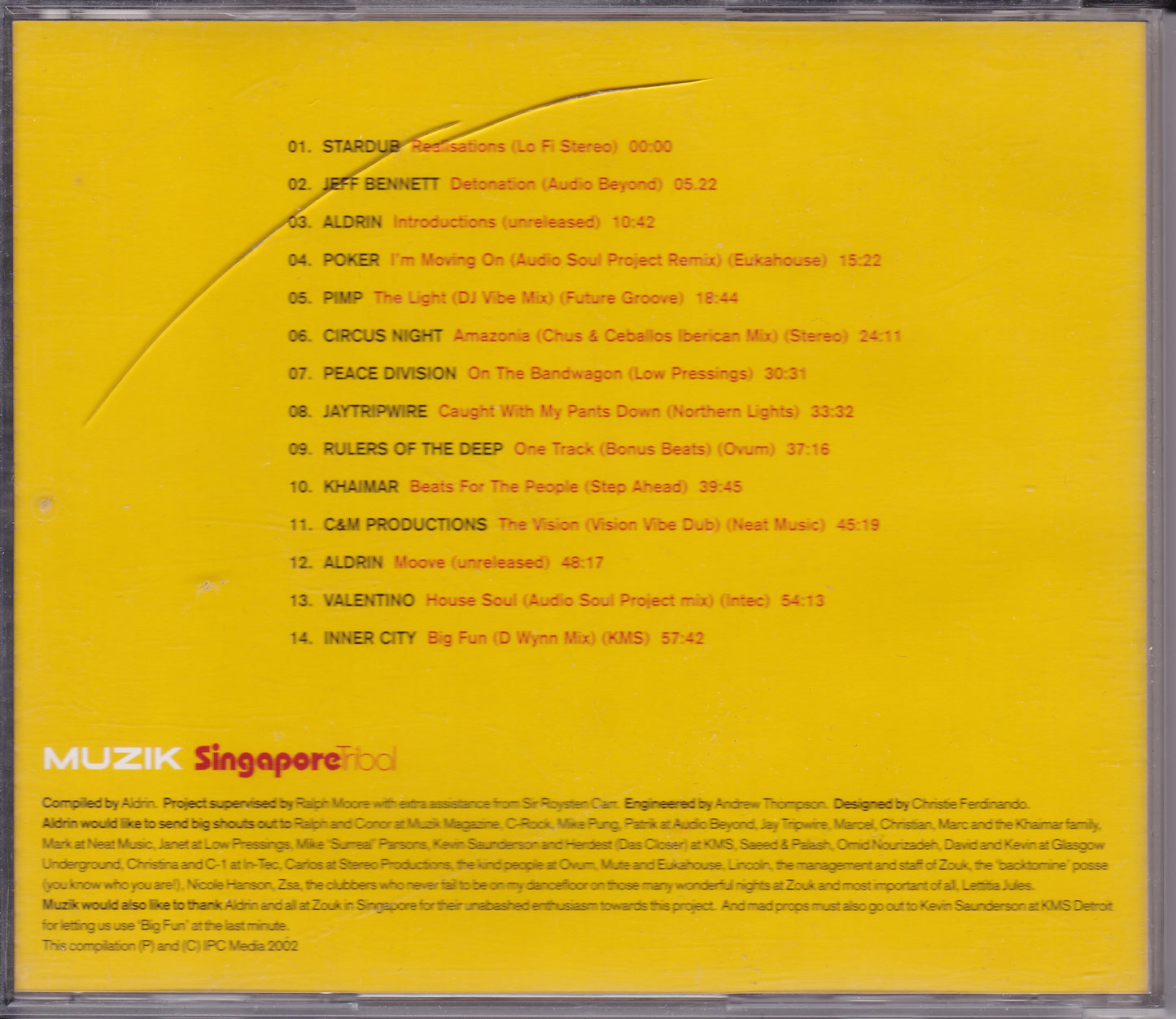 DJ Aldrin - Singapore Tribal (2002 Muzik Magazine) CD album