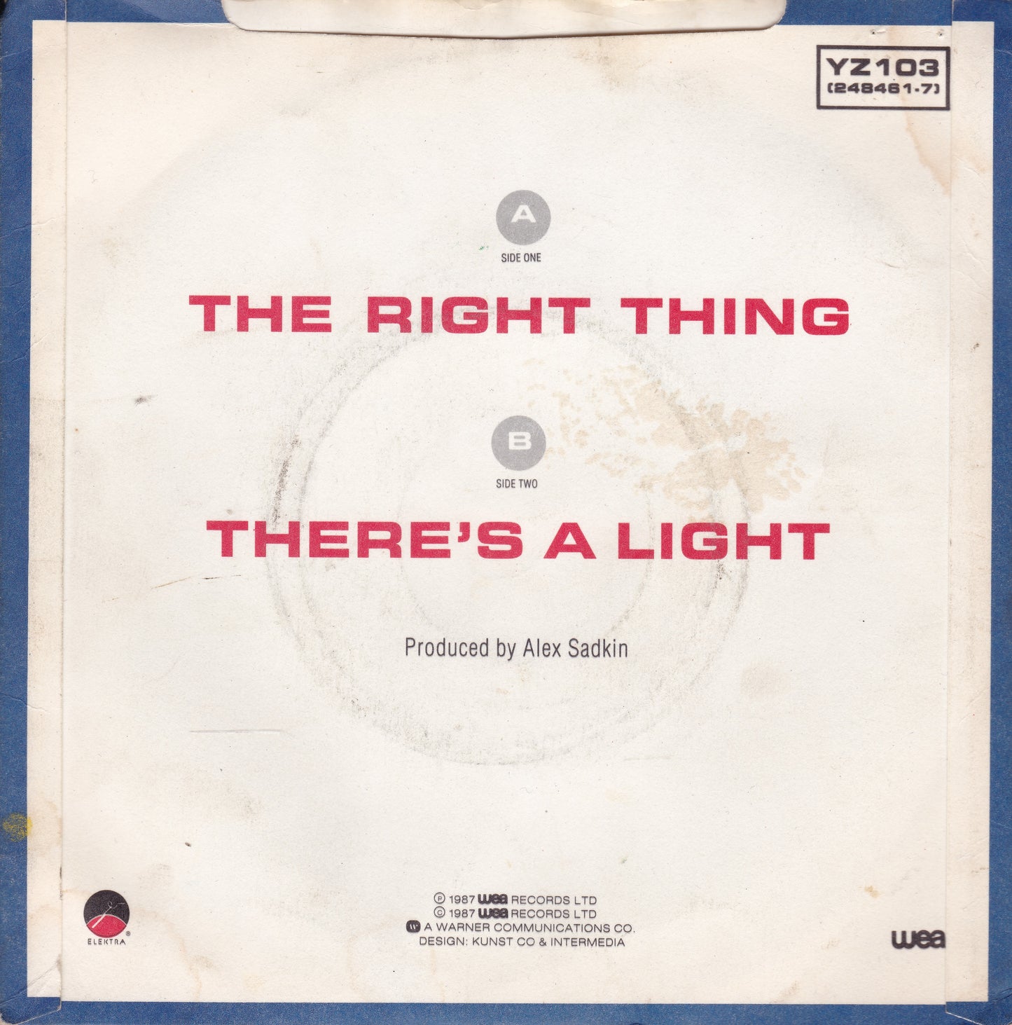 Simply Red ‎– The Right Thing (WEA 1987) 7" vinyl single P/S G+/G+ jukebox