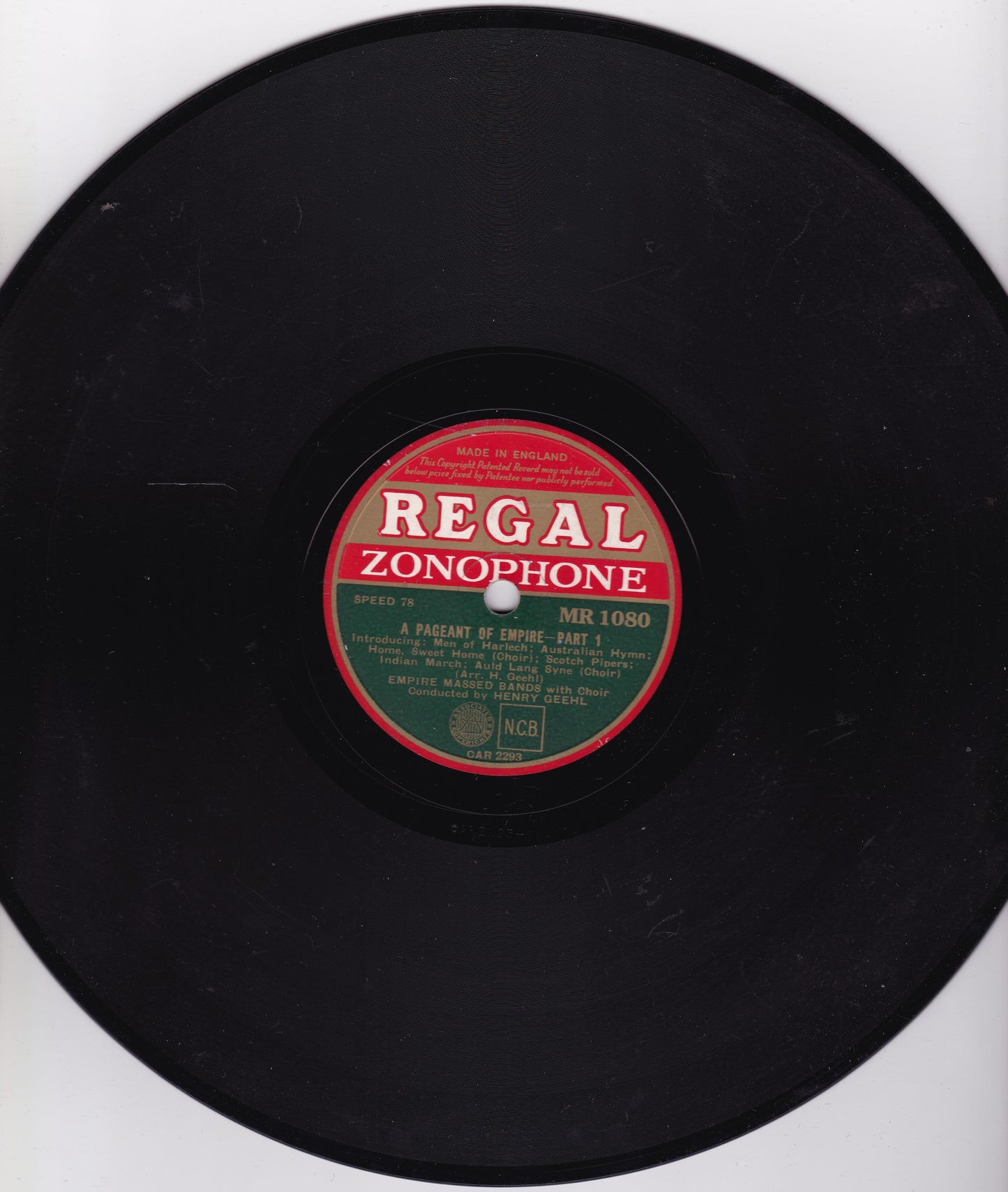 Empire Massed Bands - A Pageant Of Empire (Regal Zonophone) 10" shellac VG/-