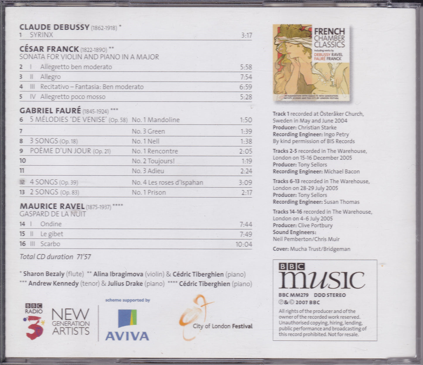 Debussy, Ravel, Fauré, Franck ‎– French Chamber Classics (2007) CD album