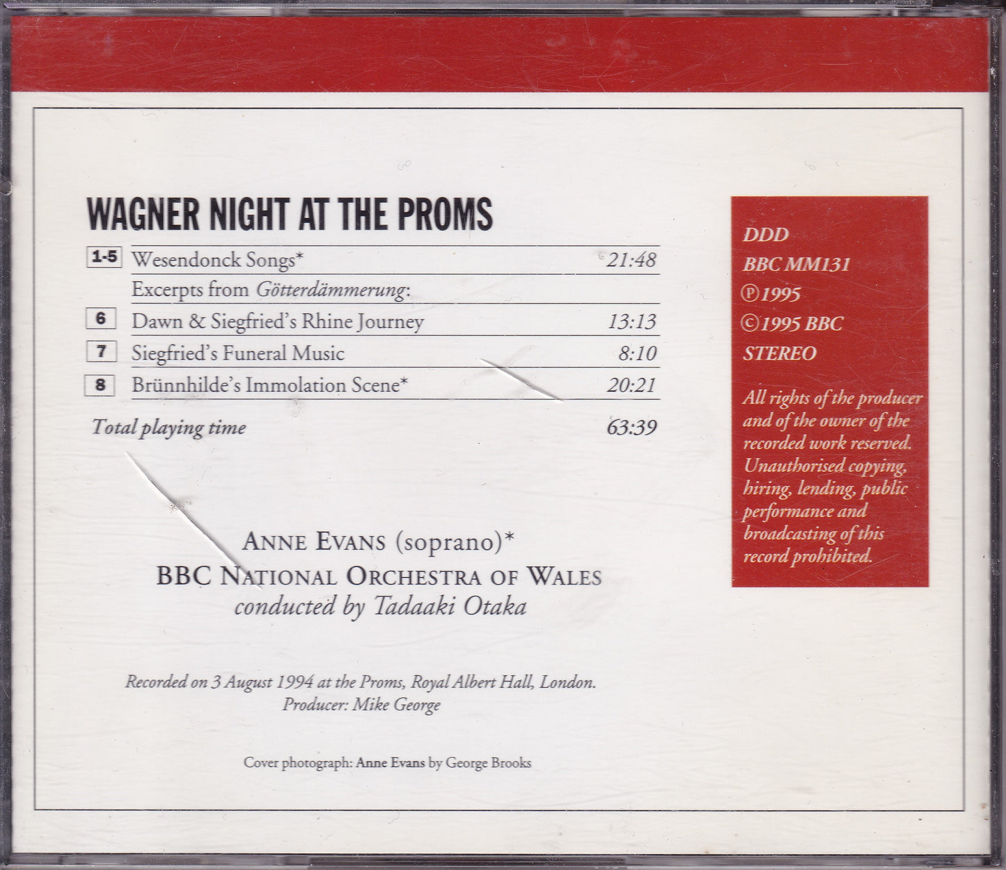 Wagner, Evans - Anne Evans Sings Wagner At The 1994 Proms (1995) CD album