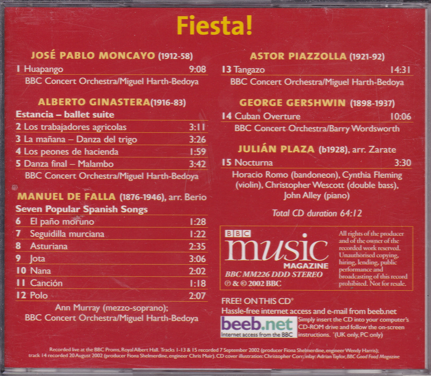 Fiesta! - Music By Falla, Ginastera, Gershwin, Piazzolla, Moncayo, And Plaza CD album