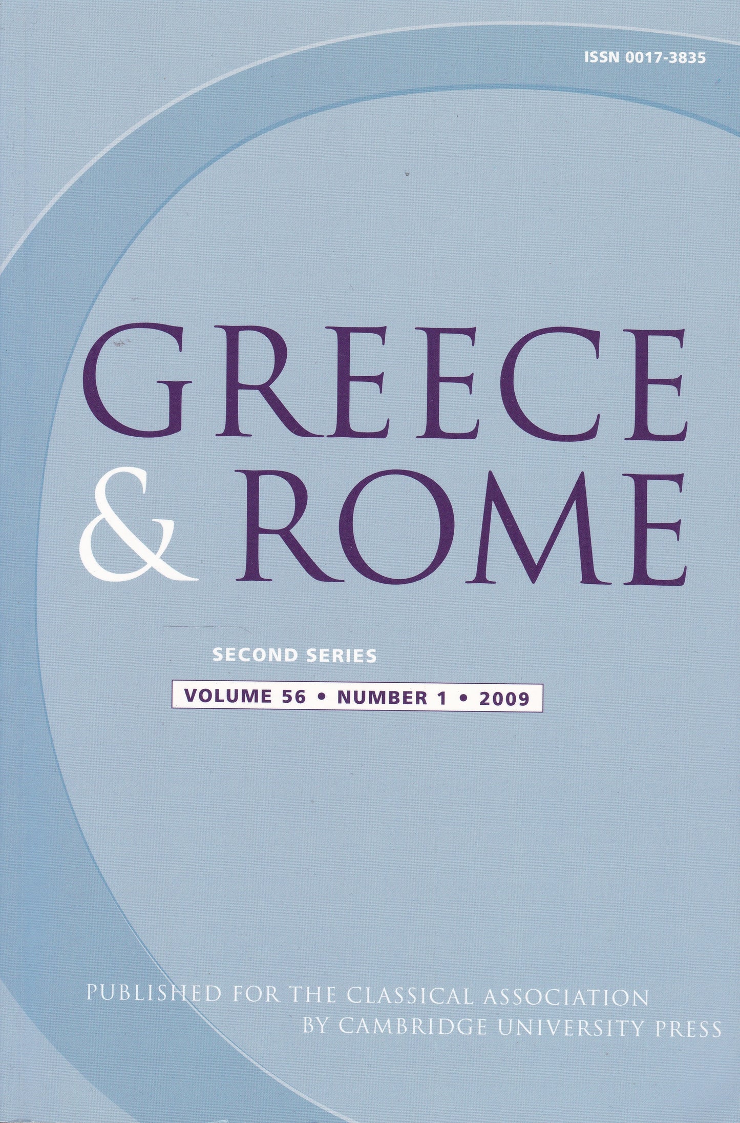 Greece & Rome - Volume 56 Number 1 (Cambridge University 2009) academic journal