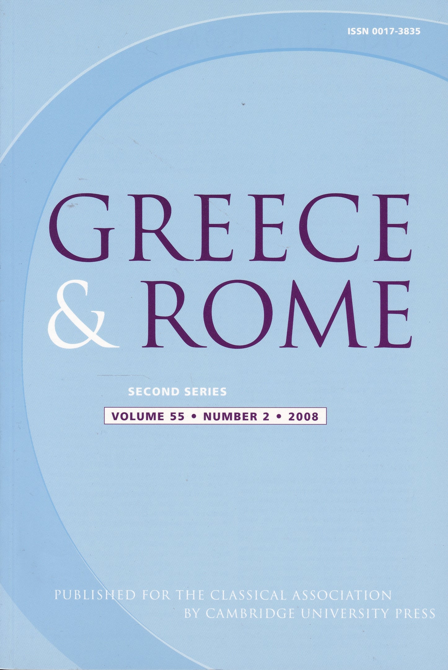 Greece & Rome - Volume 55 Number 2 (Cambridge University 2008) academic journal