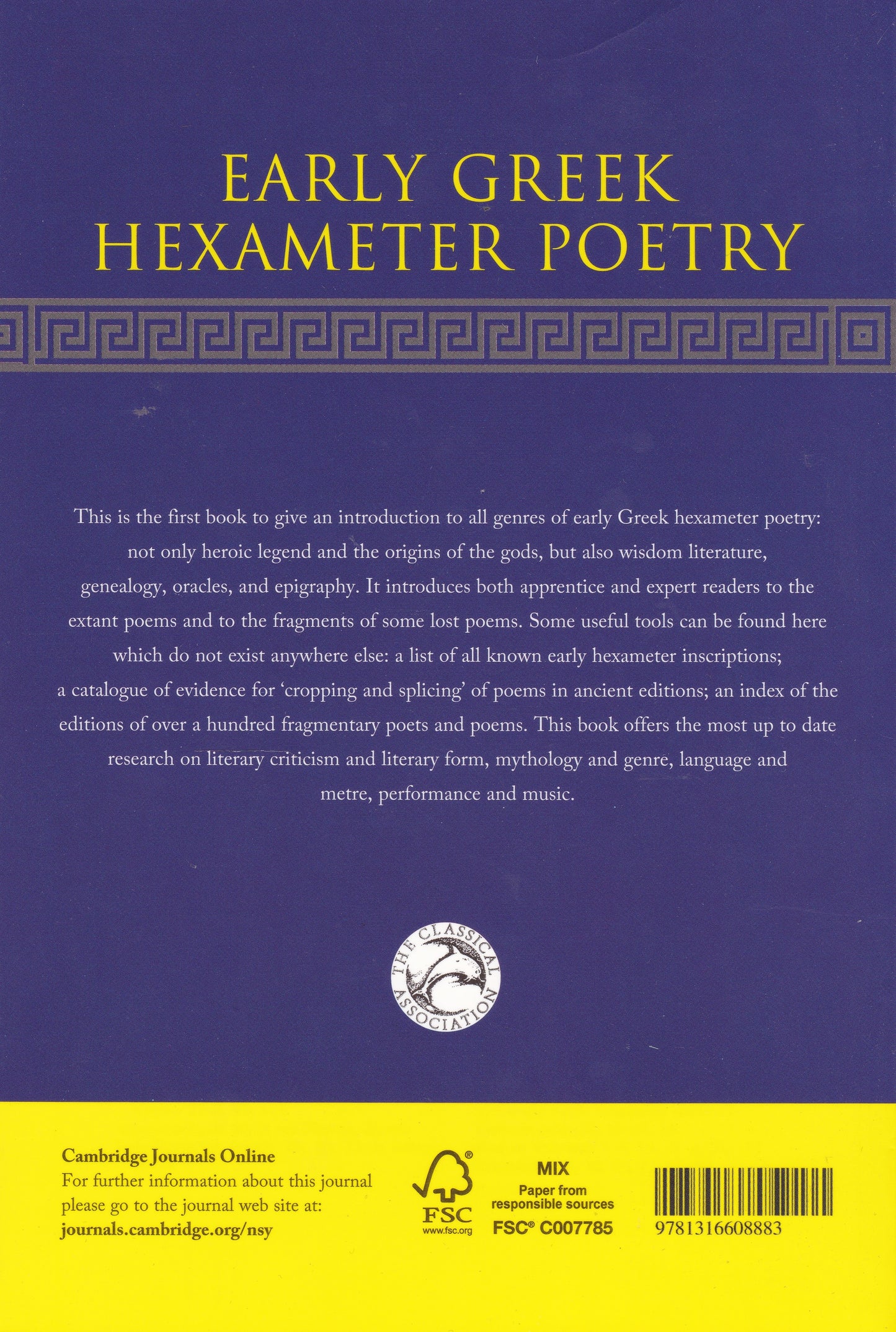 Gainsford - Early Greek Hexameter Poetry (New Surveys in the Classics 43)