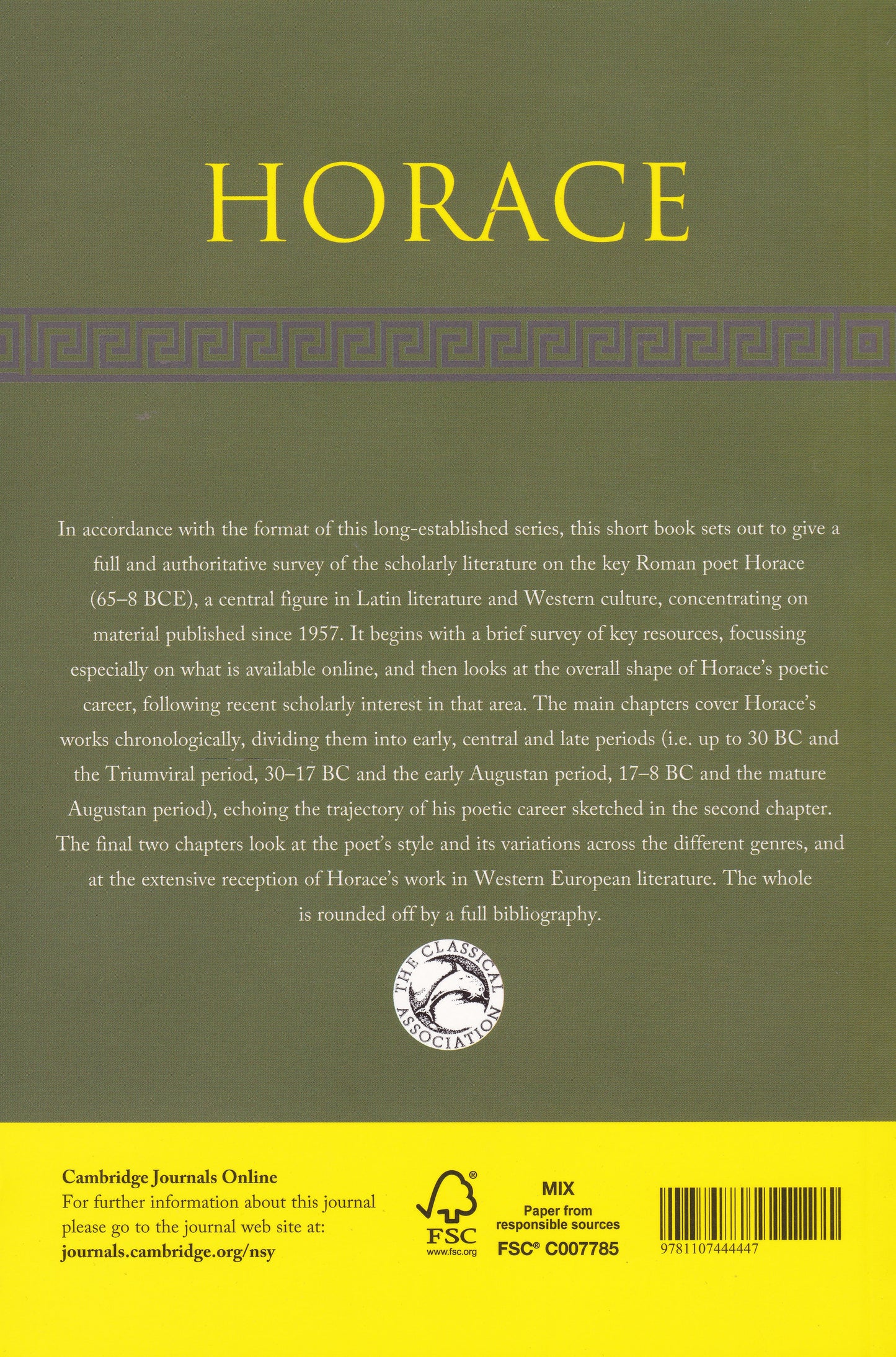 Harrison - Horace (New Surveys in the Classics 42)