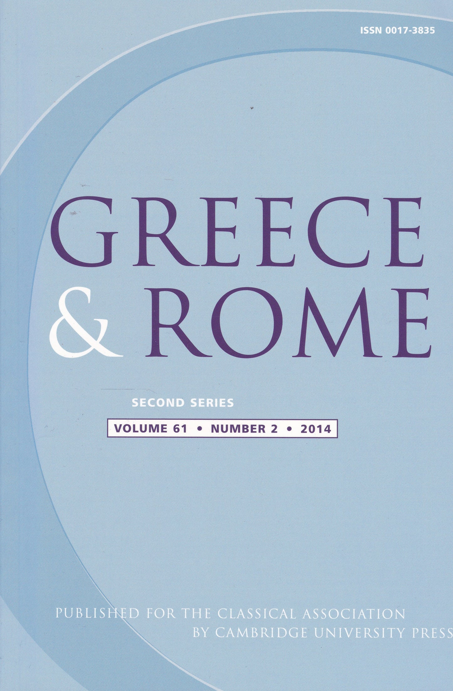 Greece & Rome - Volume 61 Number 2 (Cambridge University 2014) academic journal