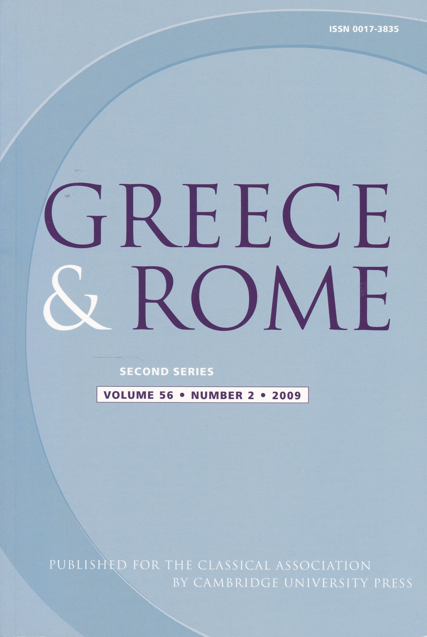 Greece & Rome - Volume 56 Number 2 (Cambridge University 2009) academic journal