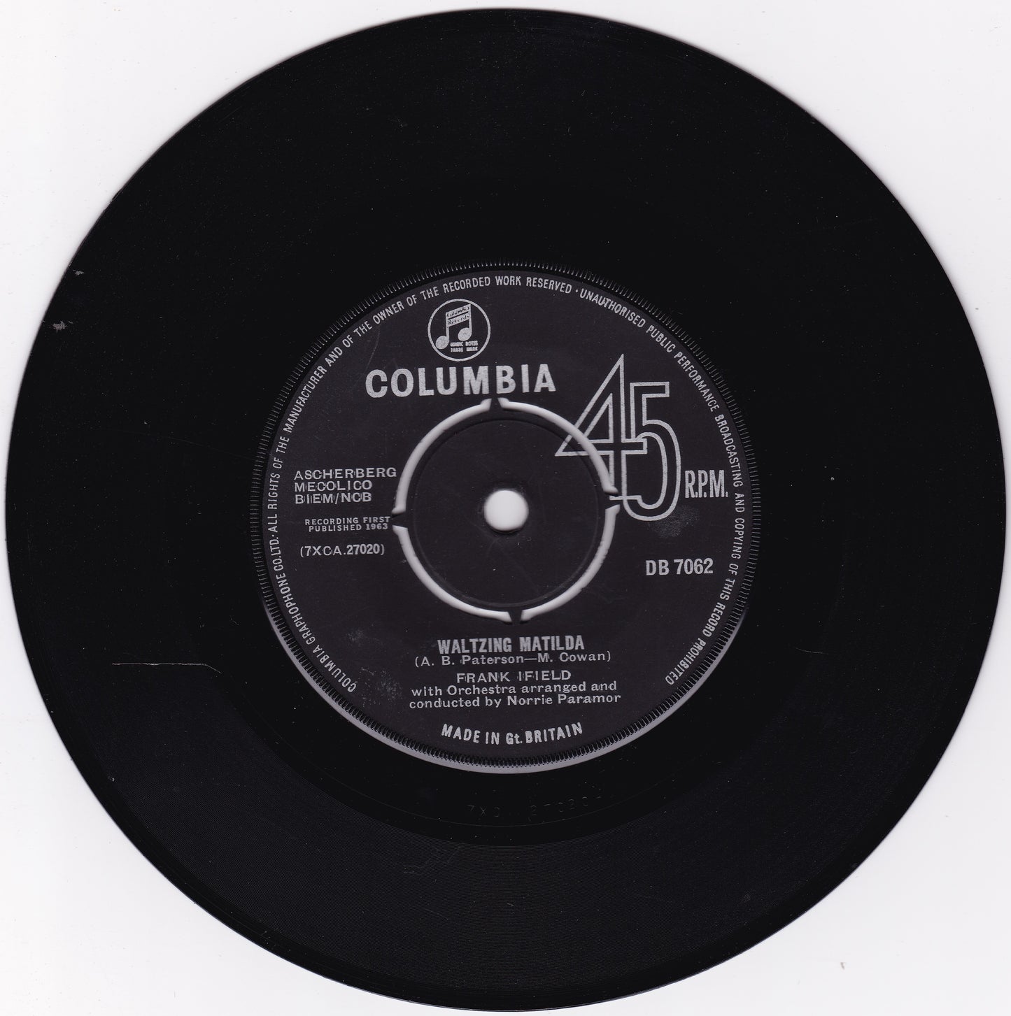 Frank Ifield - Confessin (That I Love You) (Columbia 1963) 7" vinyl single VG/-