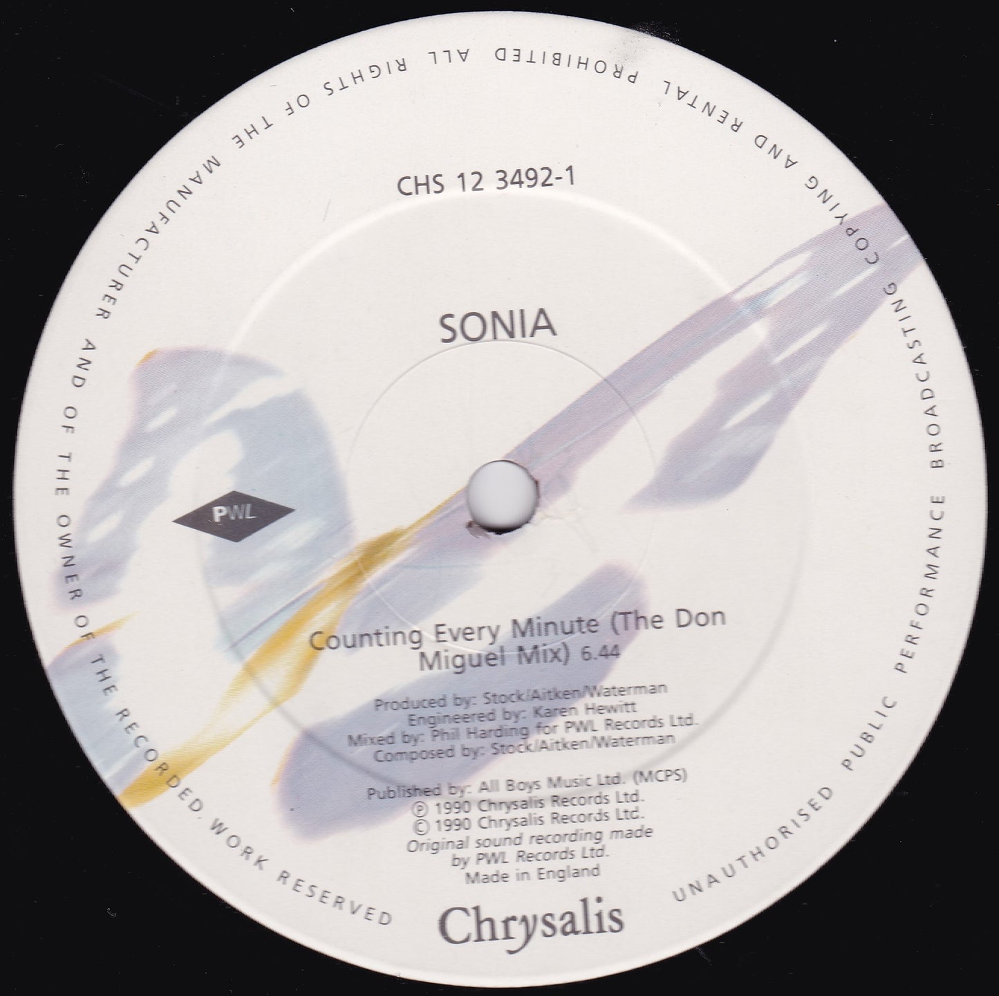 Sonia - Counting Every Minute (Chrysalis 1990) 12" vinyl single VG/VG