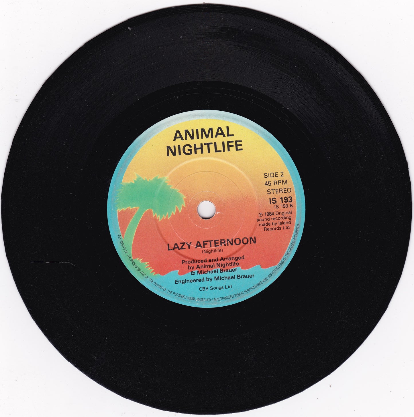 Animal Nightlife – Mr Solitaire (Island 1984) 7" vinyl single G+/-