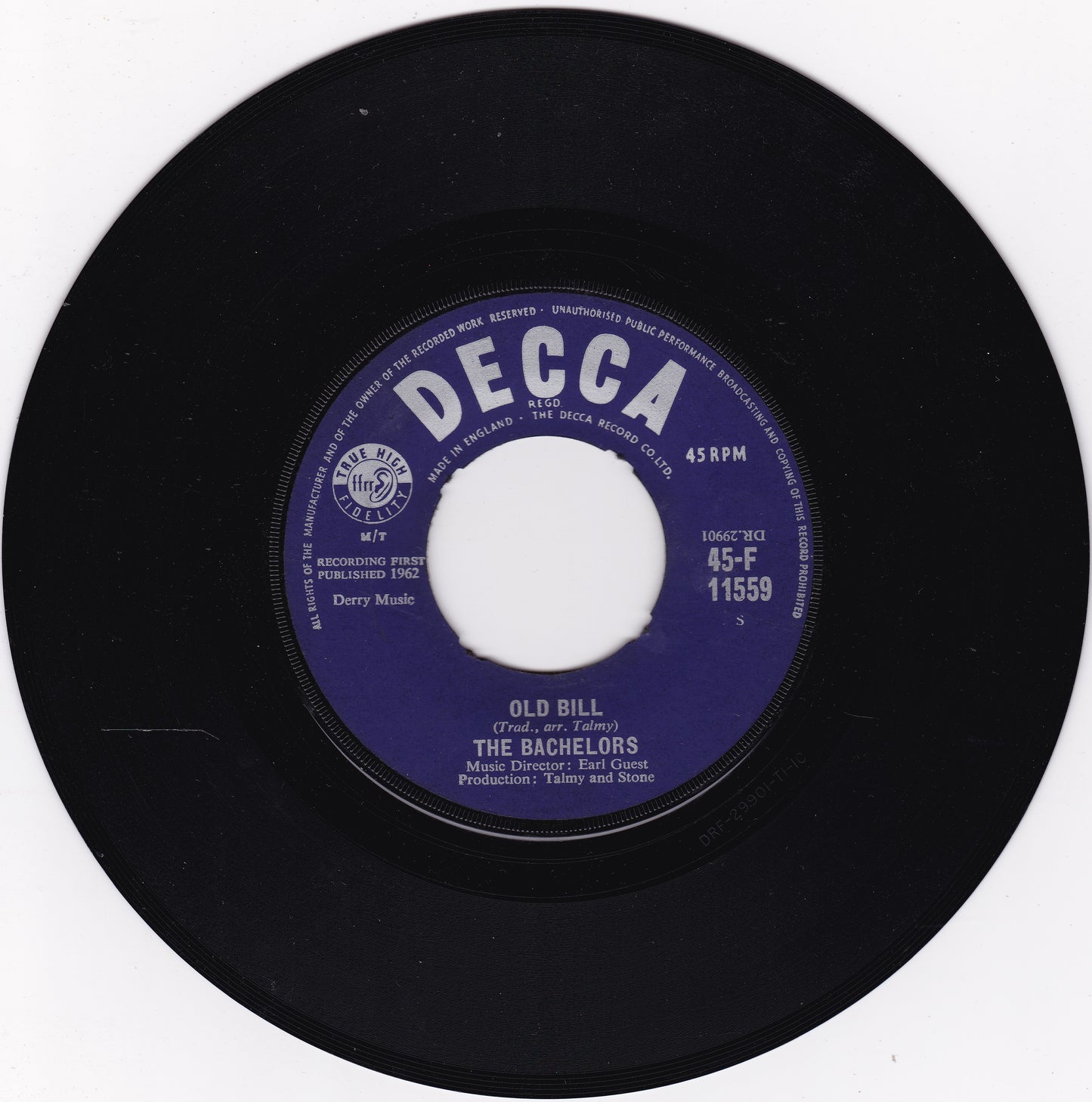 The Bachelors – Charmaine (Decca, 1963) 7" vinyl single VG/- jukebox centre