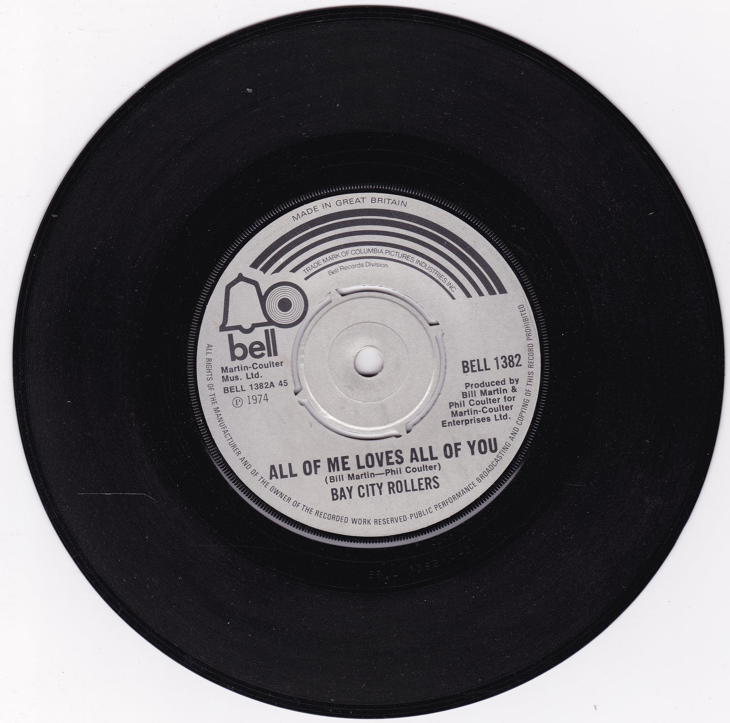 Bay City Rollers - All Of Me Loves All Of You (Bell 1974) 7" vinyl single G+/-