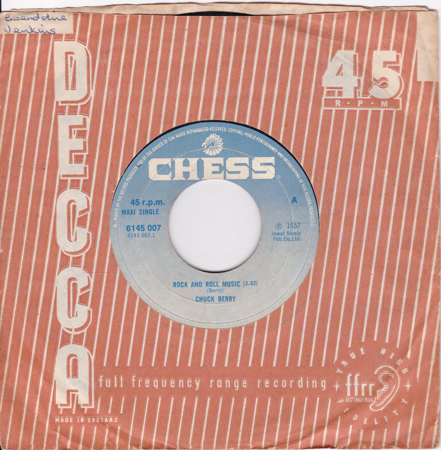 Chuck Berry – Rock And Roll Music (Chess 1972) 7" vinyl single G/- jukebox