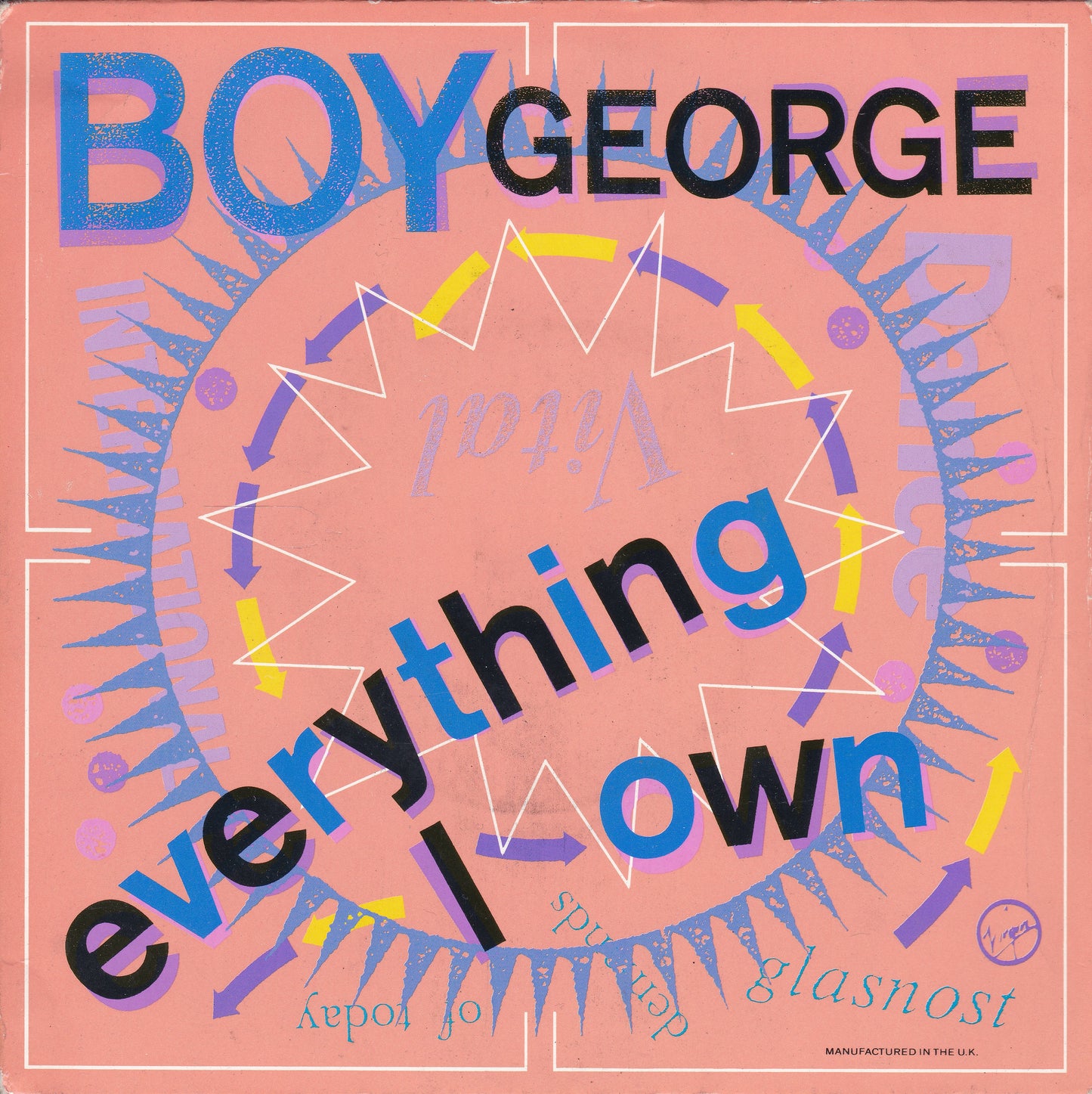 Boy George - Everything I Own (Virgin 1987) 7" vinyl P/S single G+/VG