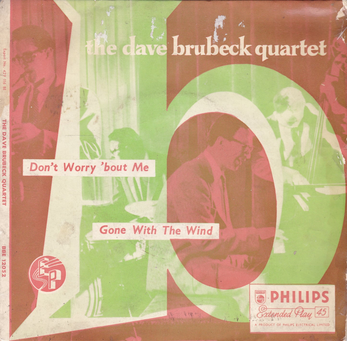 Dave Brubeck Quartet – Don't Worry 'Bout Me (Philips 1956) 7" vinyl P/S EP VG/G+