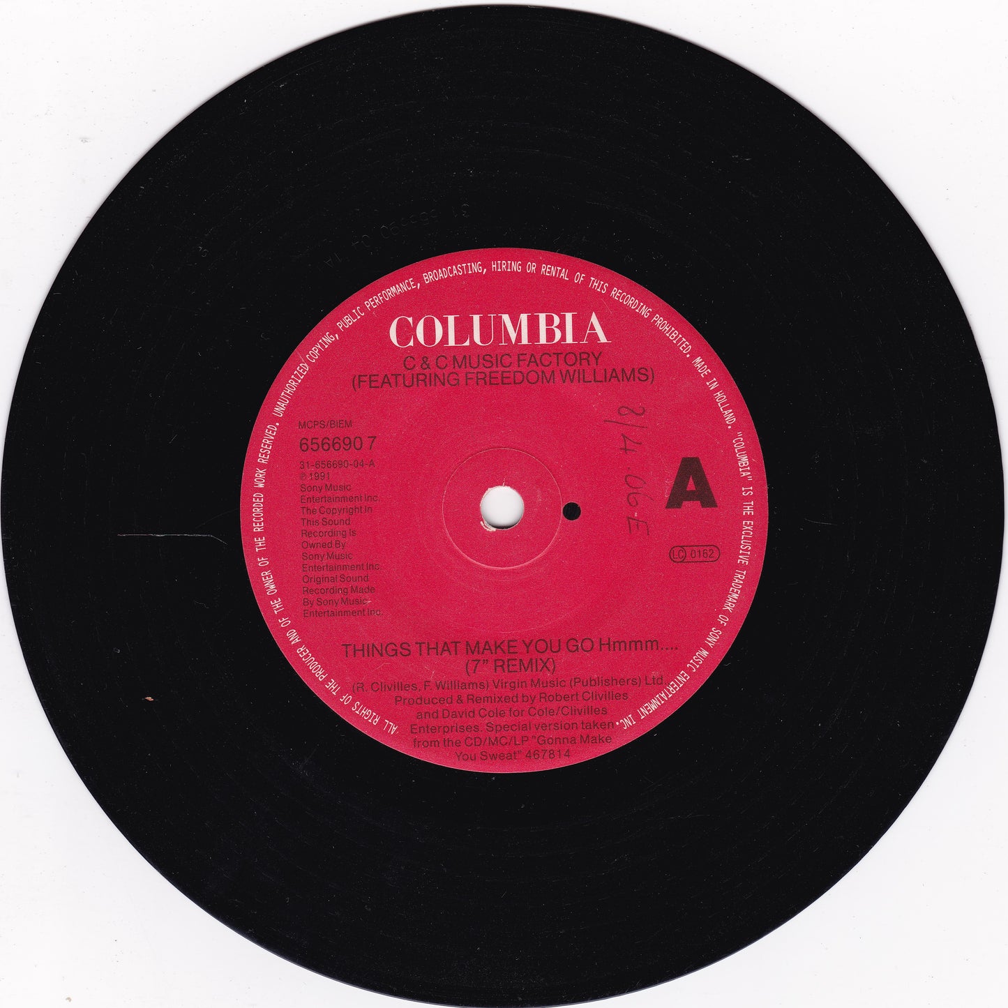 C+C Music Factory - Things That Make You Go Hmmm... (Columbia 1991) 7" vinyl single G+/-